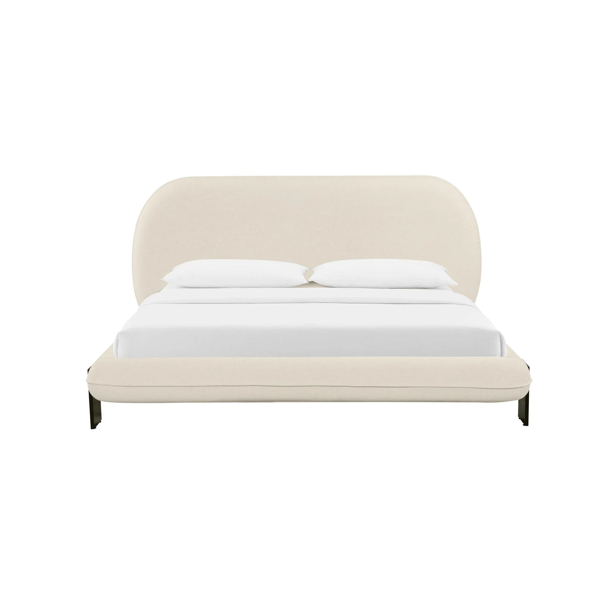Ophelia Cream Faux Wool Queen Bed - Image 3