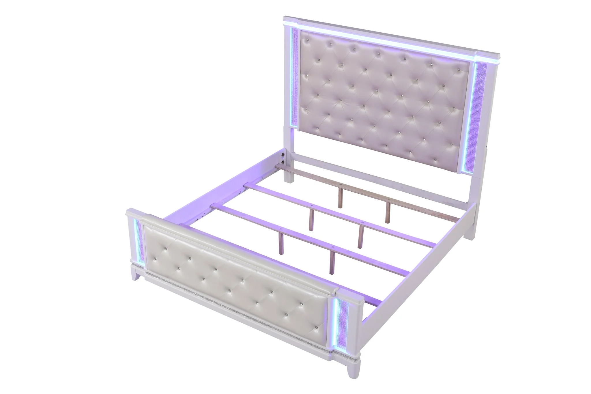 Opium King 5 Pc Bedroom Set Milky White - Image 4