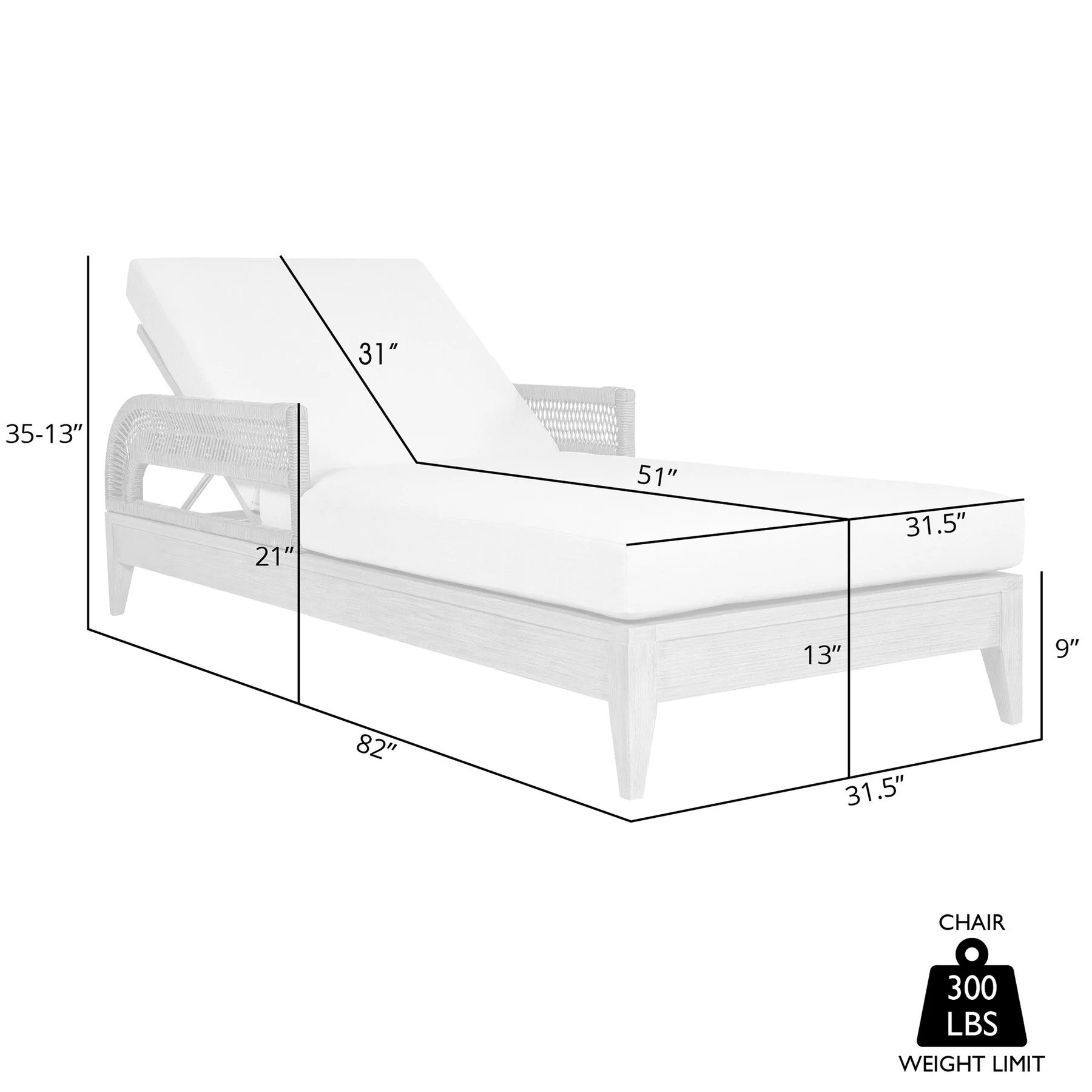 Orbit Outdoor Patio Chaise Lounge Chair in Weathered Eucalyptus Wood with Gray Rope and Taupe Olefin Cushions - Image 9
