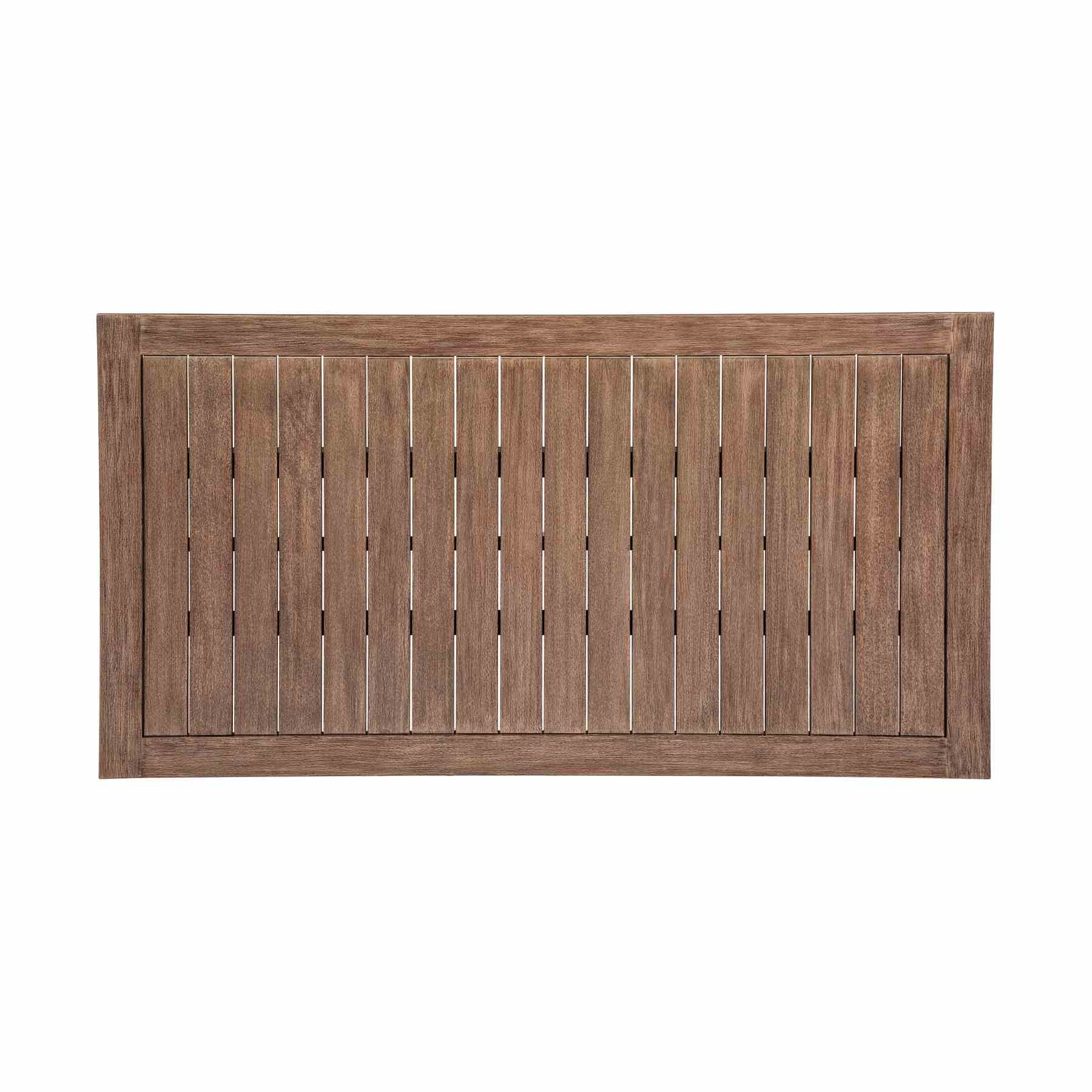 Orbit Outdoor Patio Dining Table in Weathered Eucalyptus Wood - Image 5