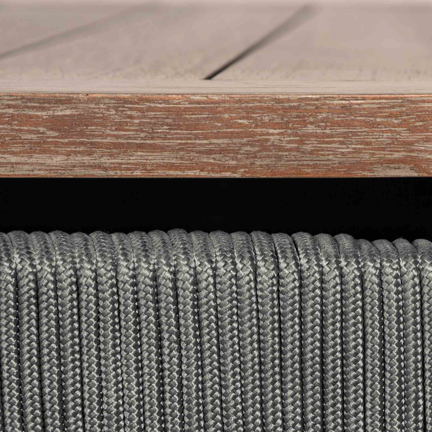 Orbit Outdoor Patio Dining Table in Weathered Eucalyptus Wood - Image 8