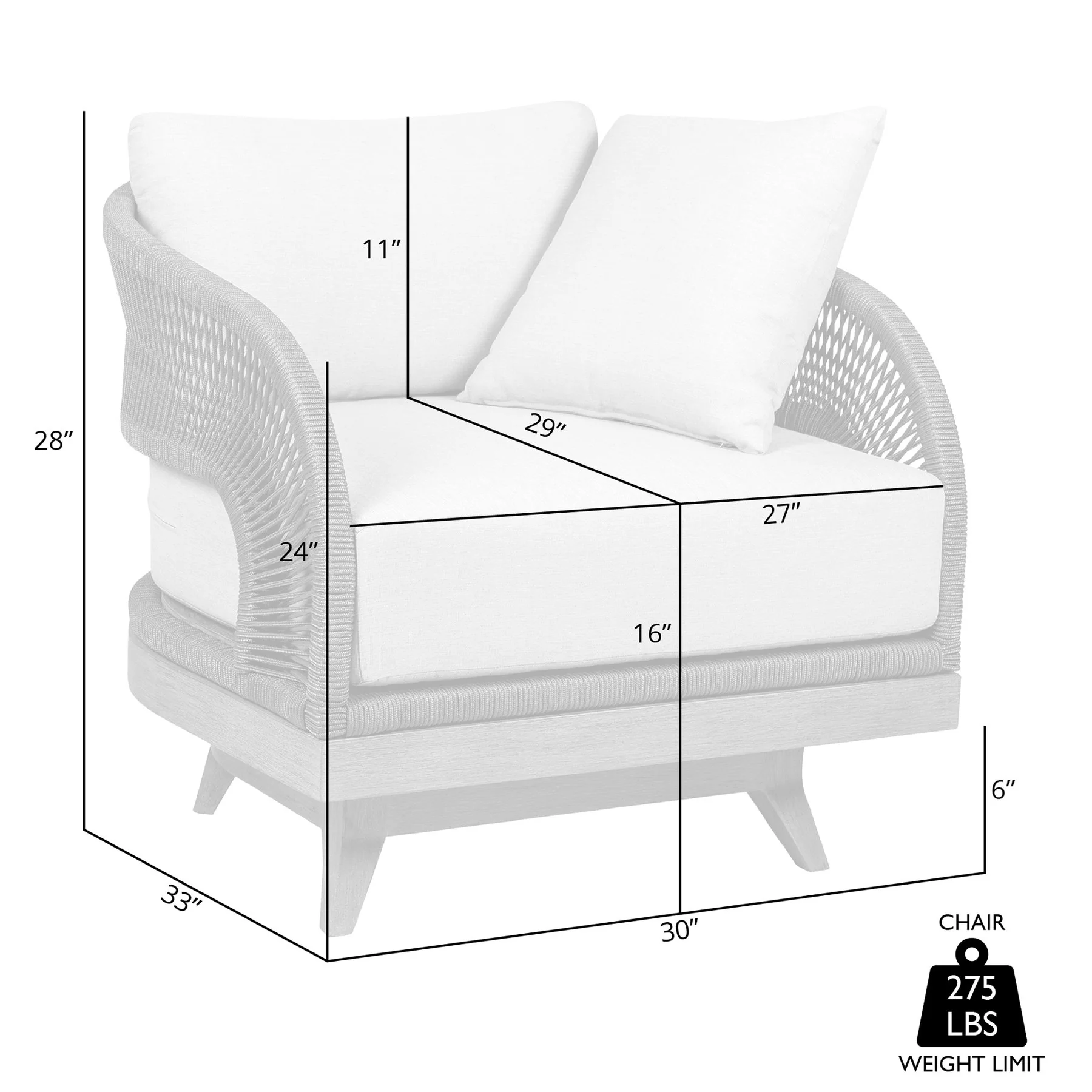 Orbit Swivel Outdoor Patio Chair in Weathered Eucalyptus Wood with Gray Rope and Taupe Olefin Cushions - Image 9
