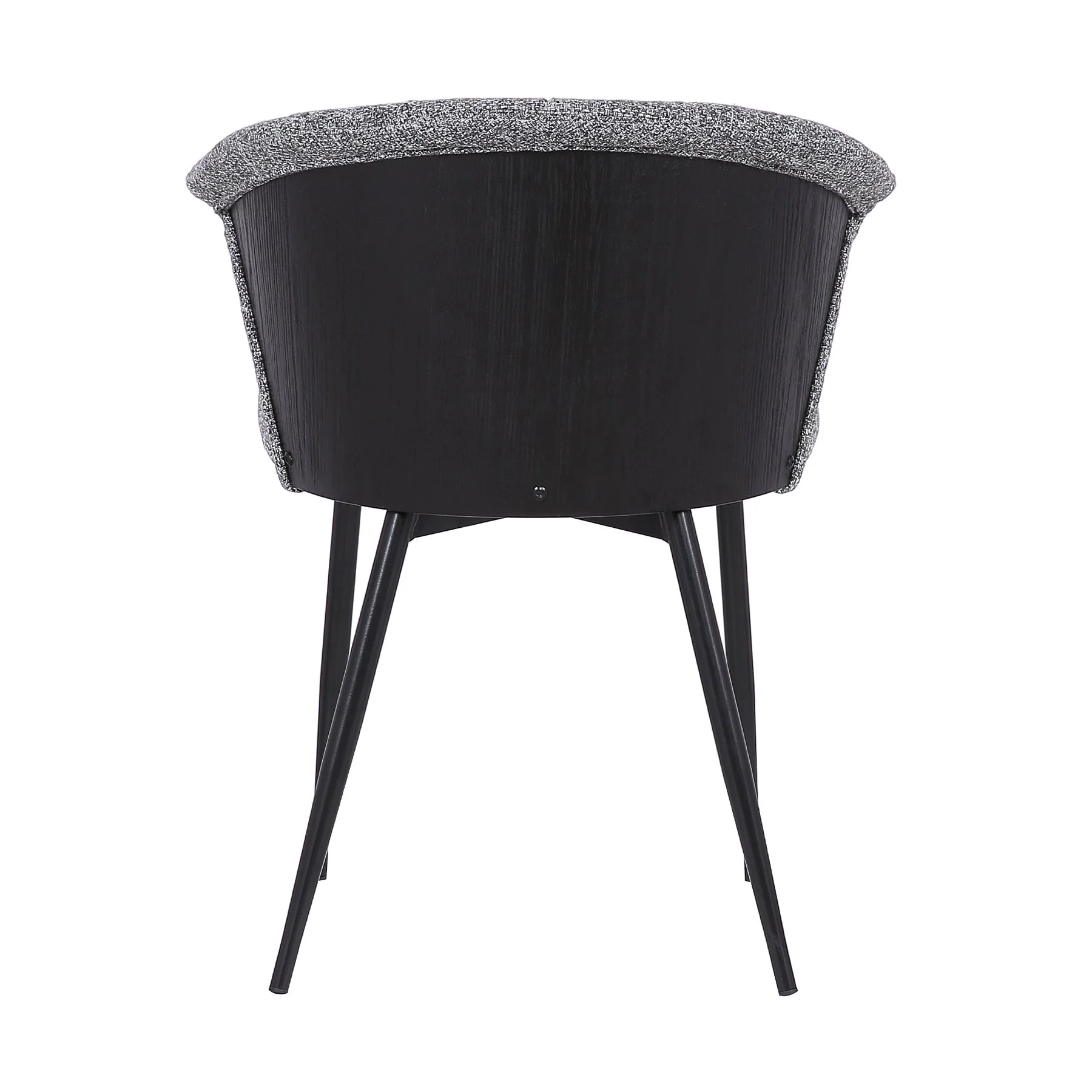 Orchid Contemporary Dining Chair in Black Powder Coated Finish with Gray Fabric and Black Brushed Wood Finish Back - Image 5
