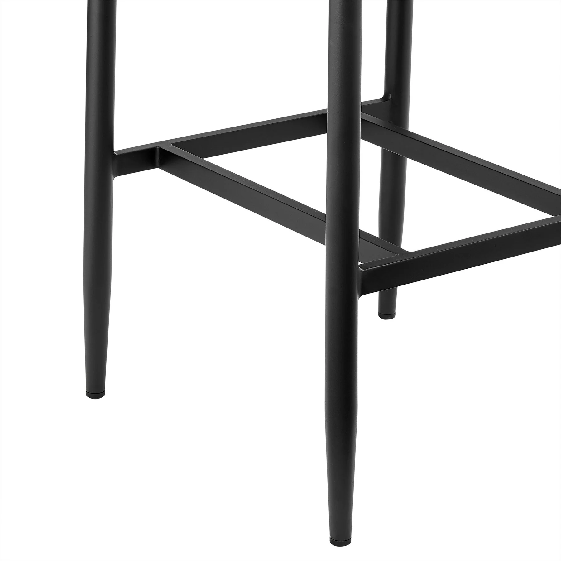 Orlando Outdoor Patio Bar Stool in Aluminum and Teak with Gray Cushions - Image 8