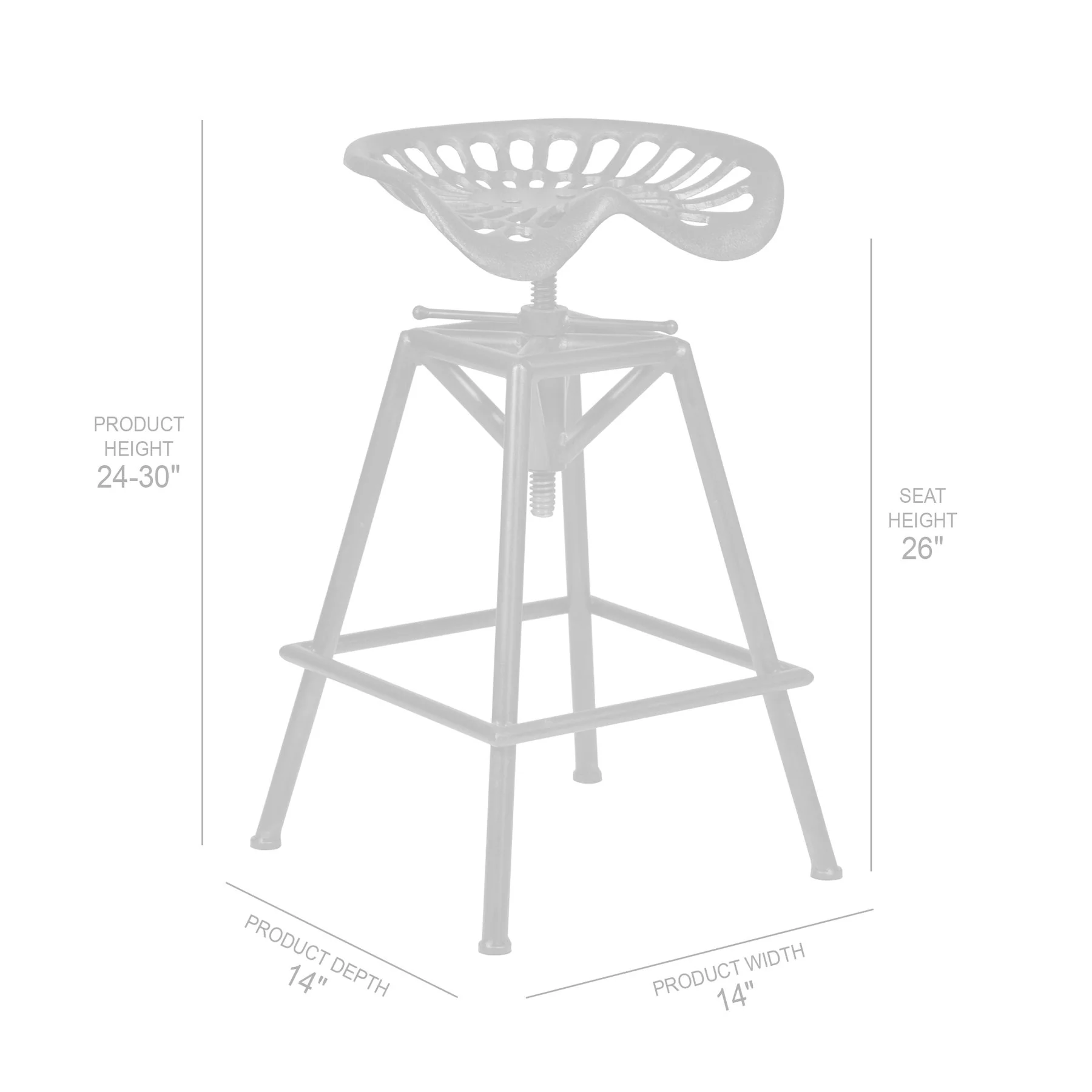 Osbourne Adjustable Barstool in Industrial Copper Metal finish - Image 5