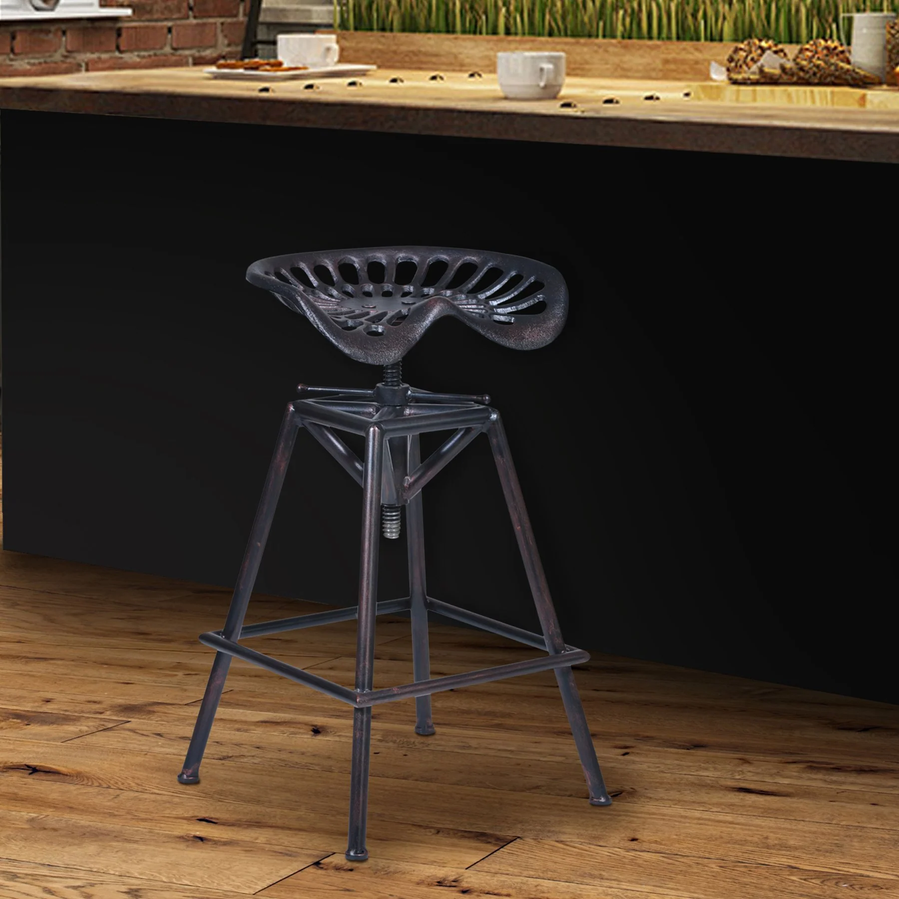 Osbourne Adjustable Barstool in Industrial Copper Metal finish - Image 6
