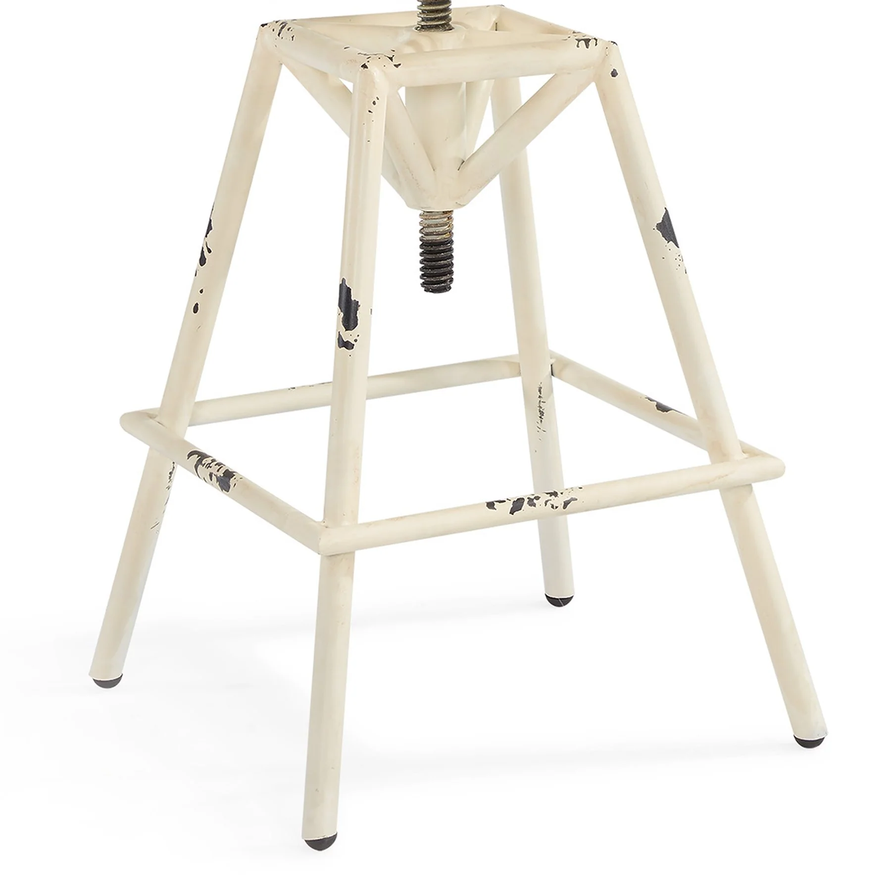 Osbourne Adjustable Industrial Metal Barstool in Antique White finish - Image 5