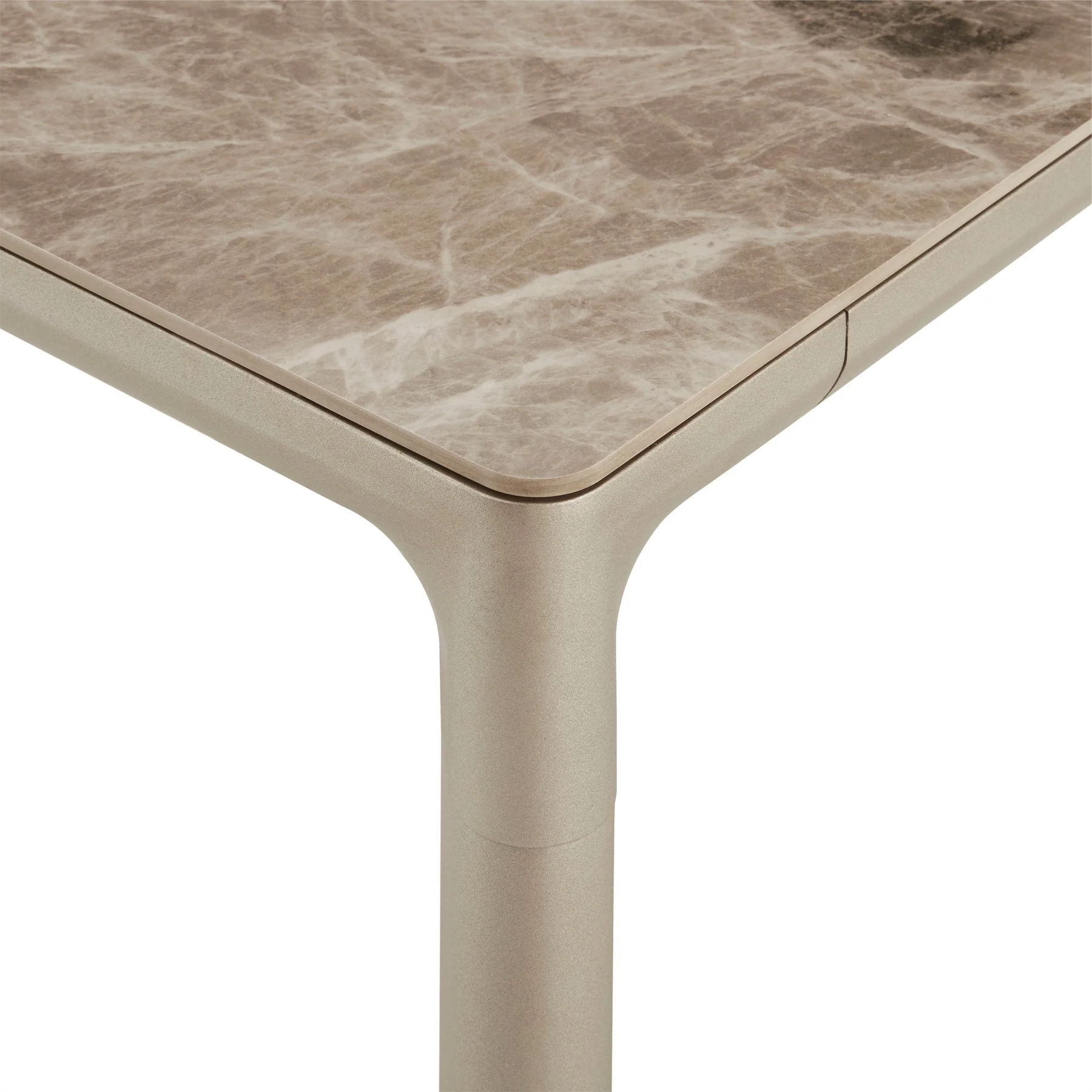 Otello Ceramic and Metal Rectangular Dining Room Table - Image 4