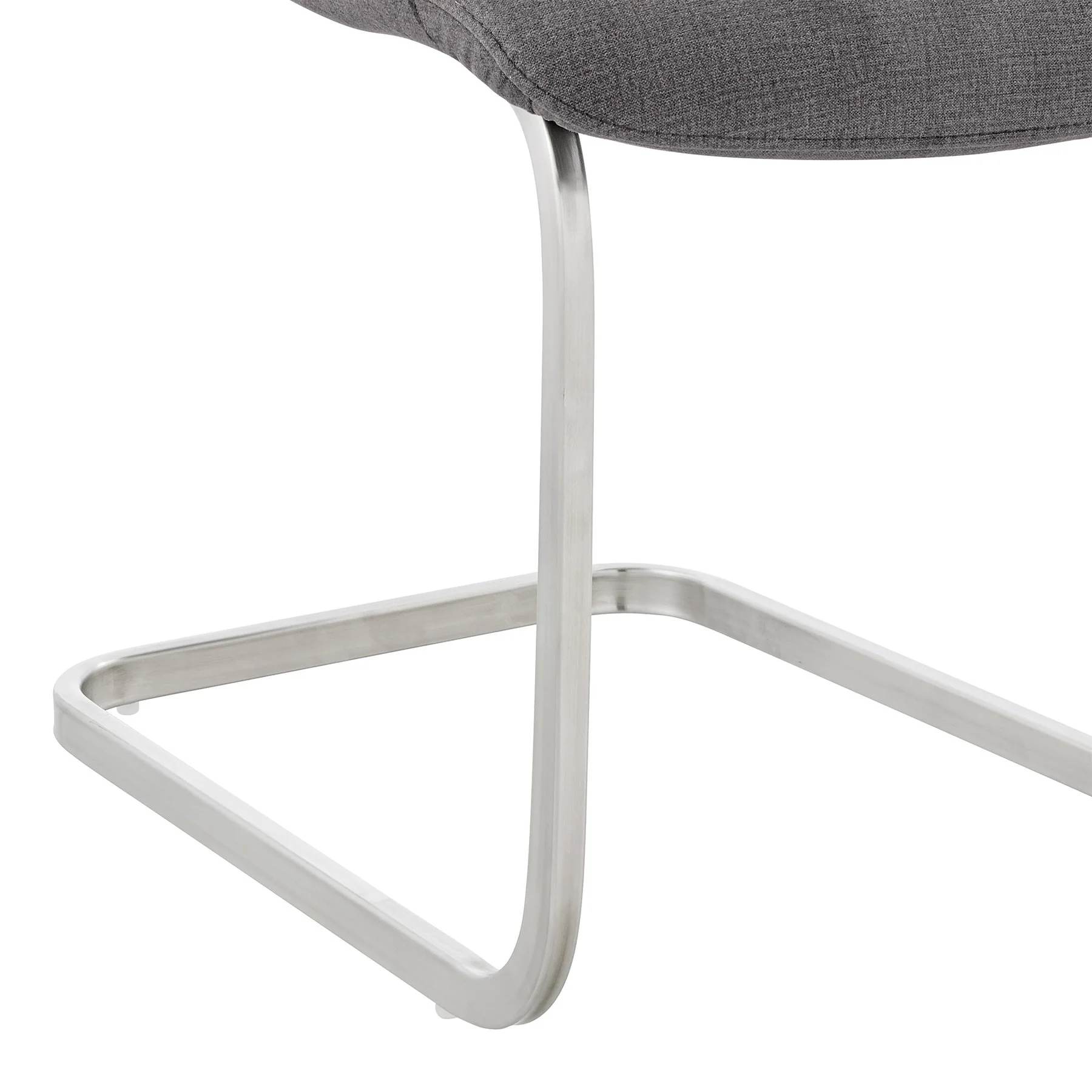 Pacific Dining Room Accent Chair in Gray Fabric and Brushed Stainless Steel Finish - Set of 2 - Image 7