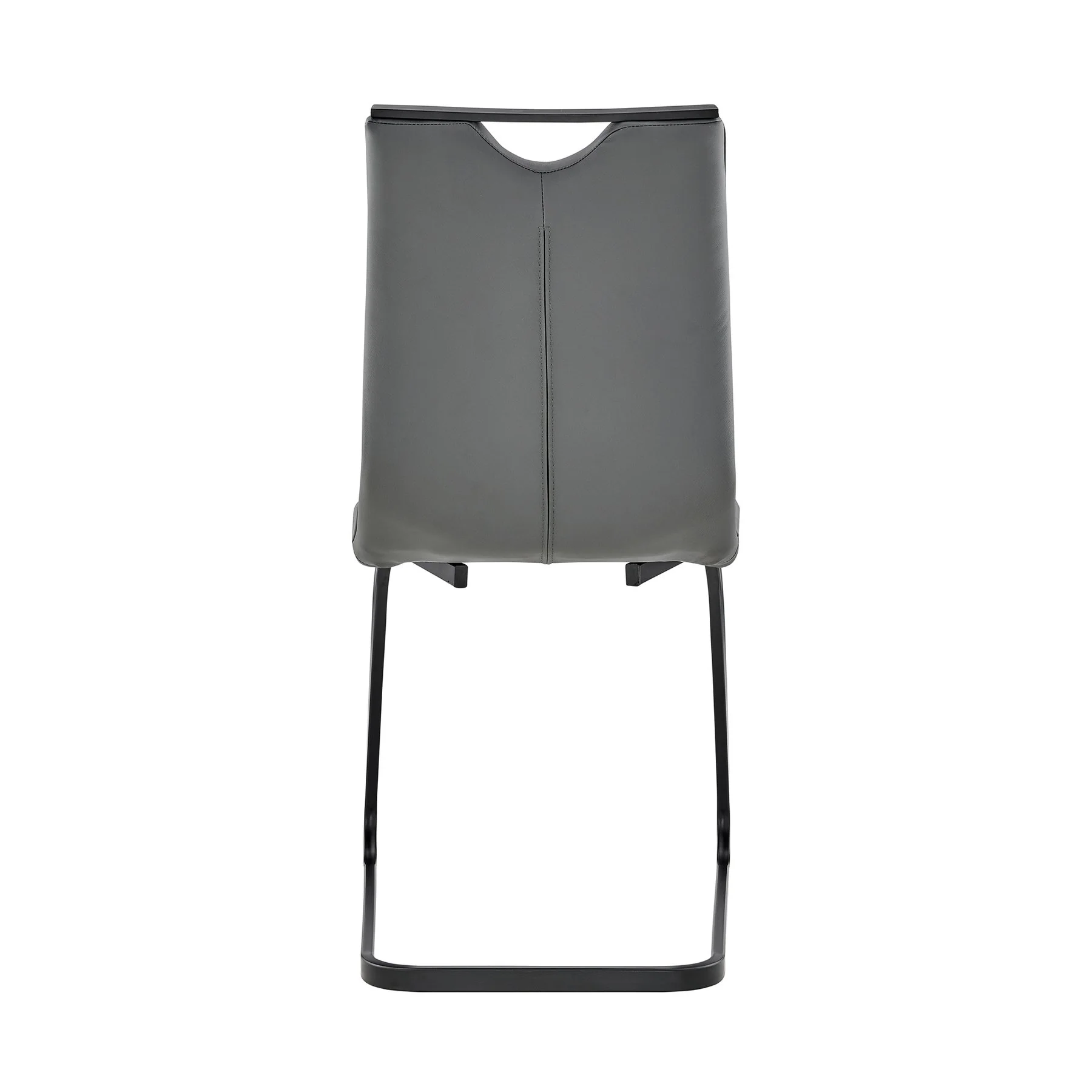 Pacific Dining Room Chair in Gray Faux Leather and Black Finish - Set of 2 - Image 5