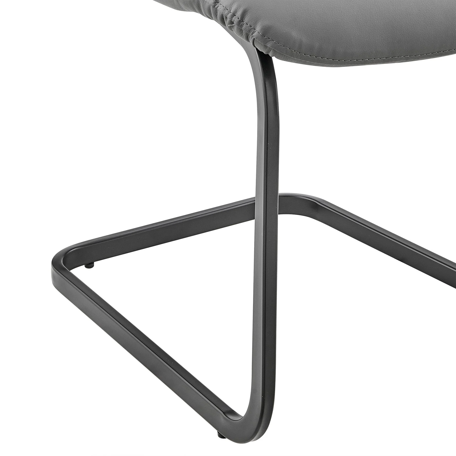Pacific Dining Room Chair in Gray Faux Leather and Black Finish - Set of 2 - Image 7