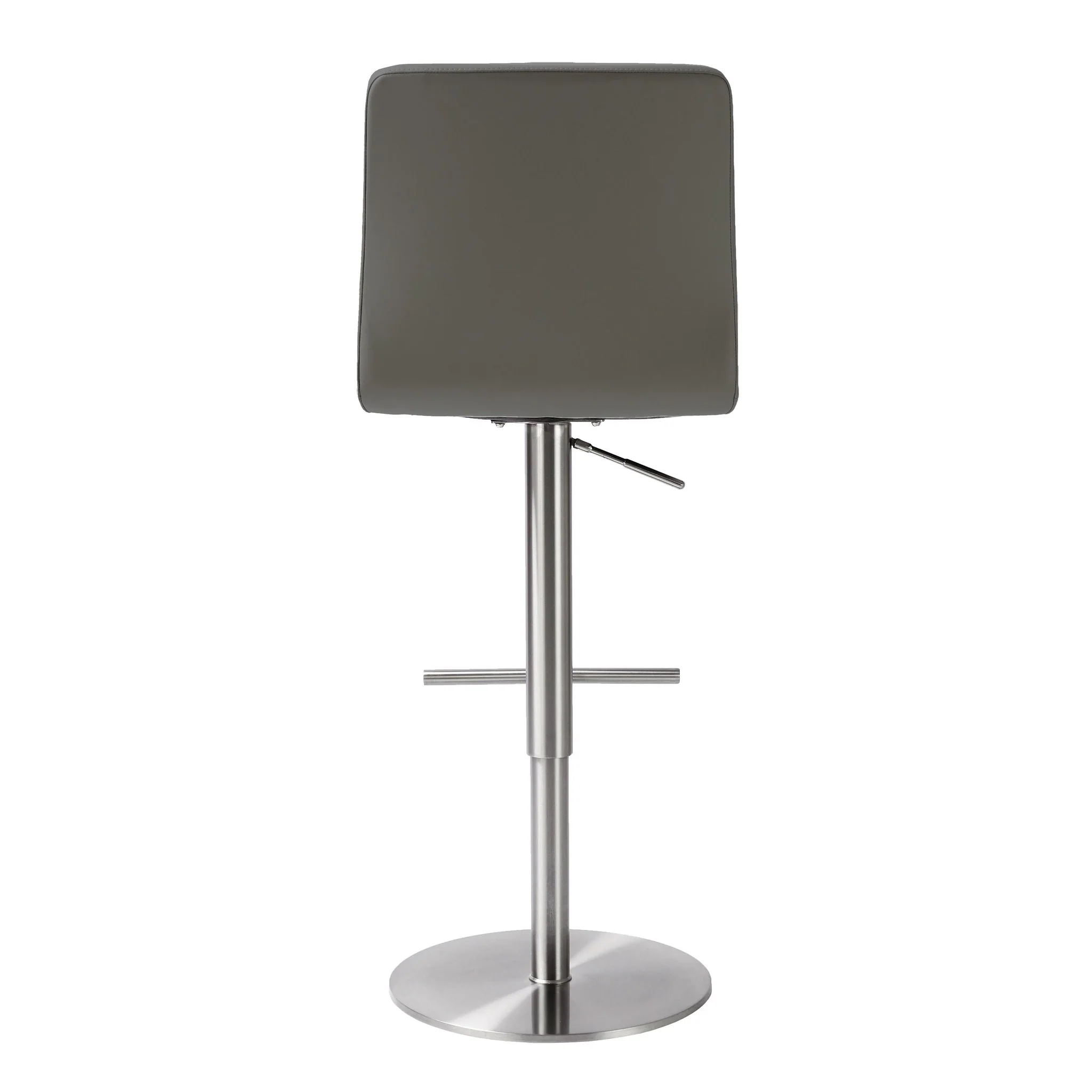 Paddy Dark Grey Performance Vegan Leather on Silver Adjustable Stool - Image 4