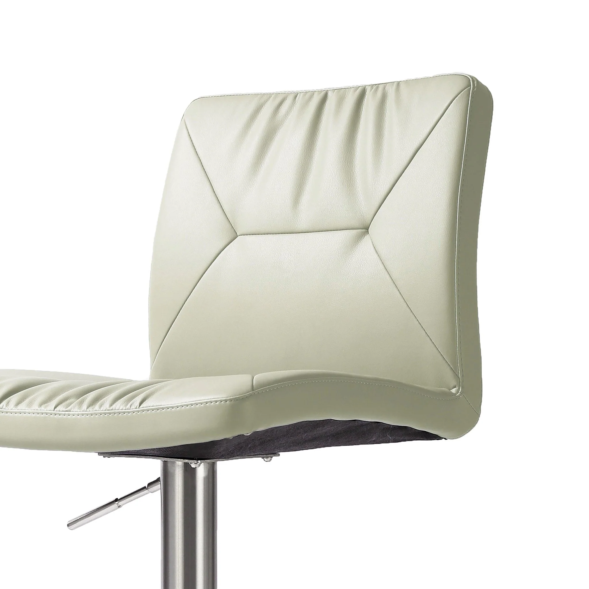 Paddy Light Grey Performance Vegan Leather on Silver Adjustable Stool - Image 5