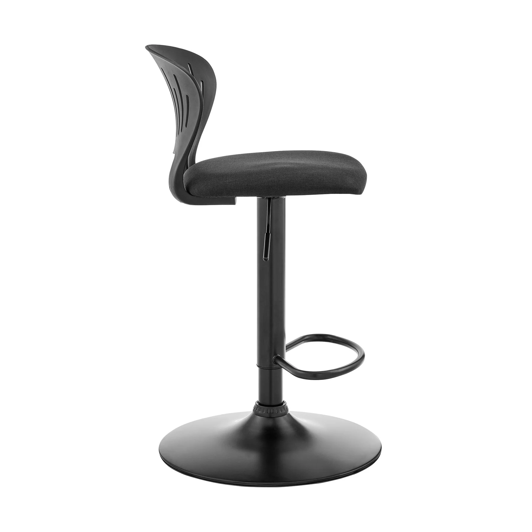 Padua Adjustable Black Upholstery Swivel Stool - Image 3