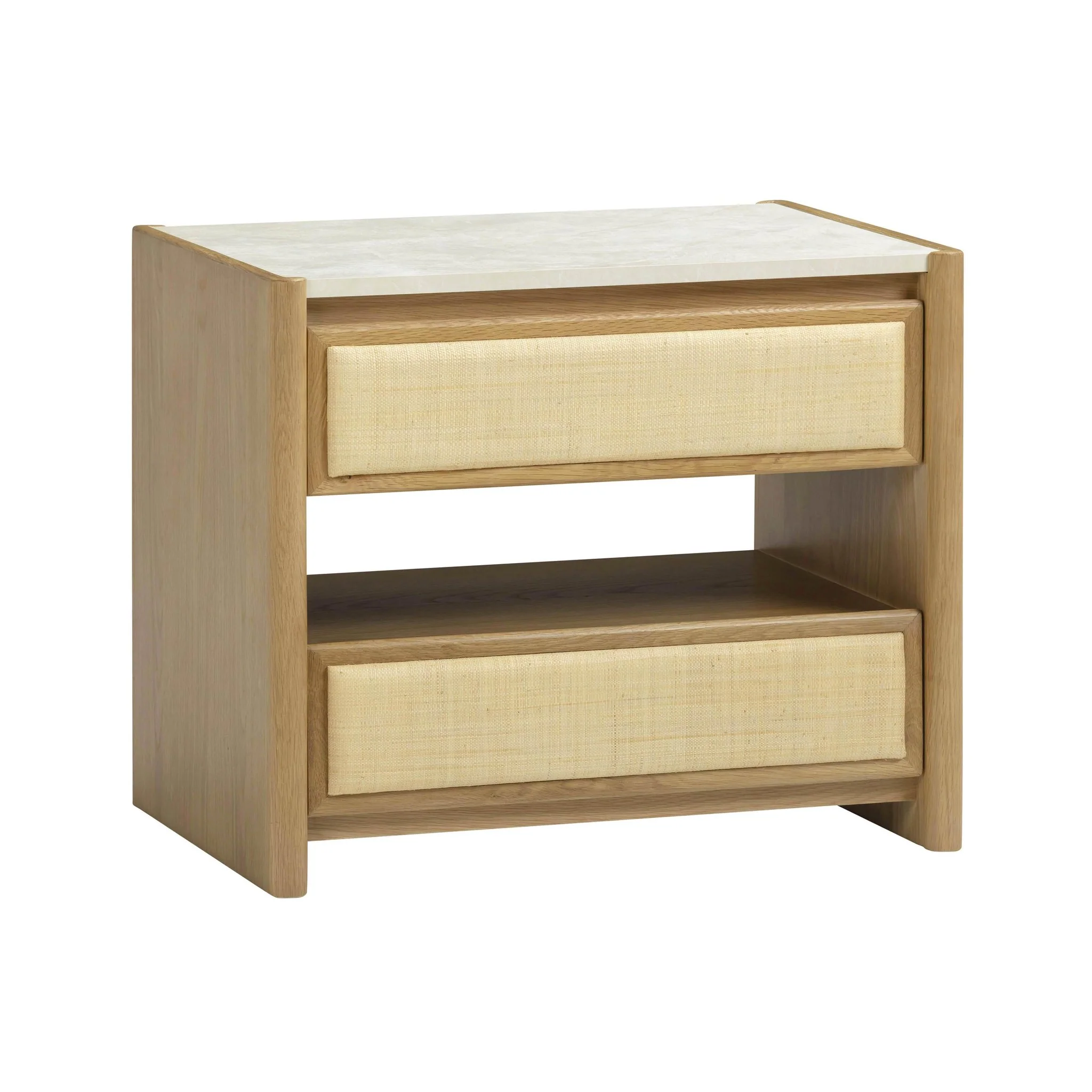 Paige Natural Oak 2-Drawer Nightstand - Image 2