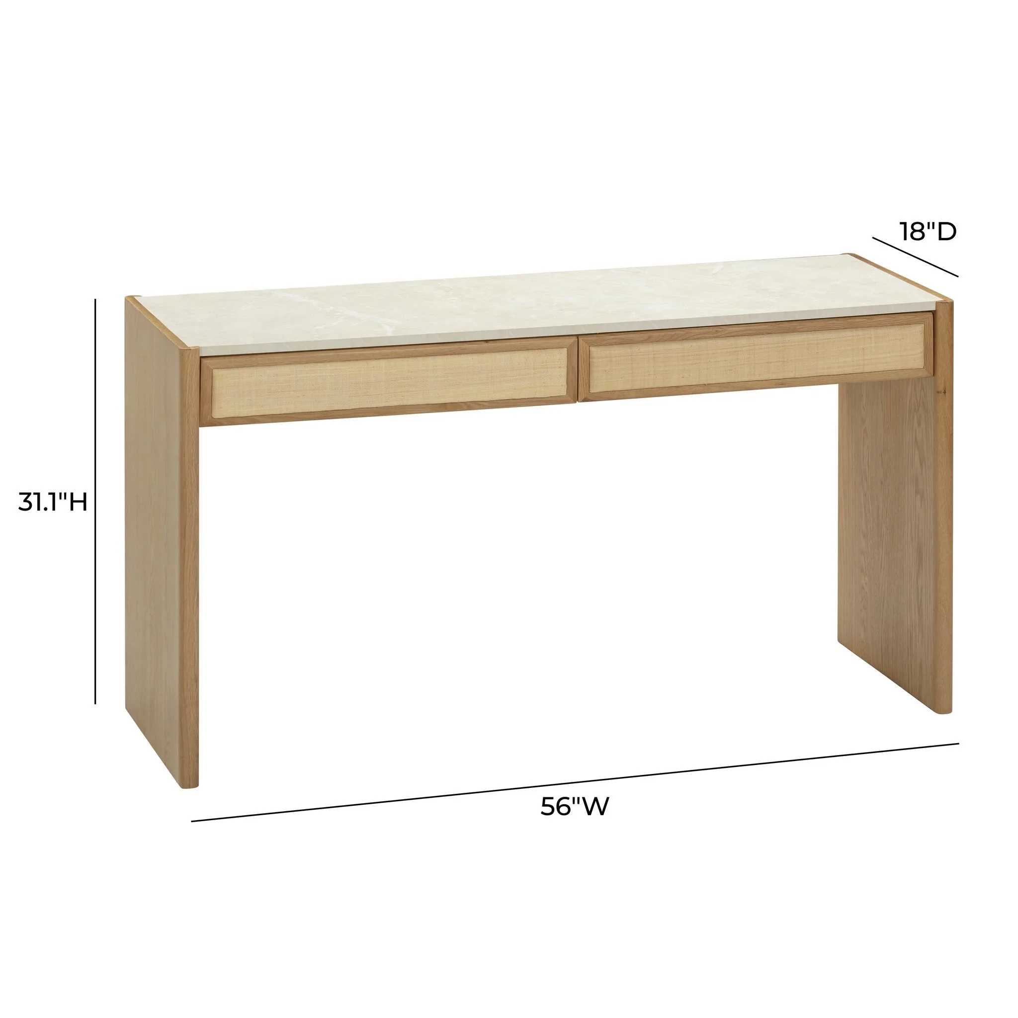 Paige Natural Oak Console/Desk - Image 9