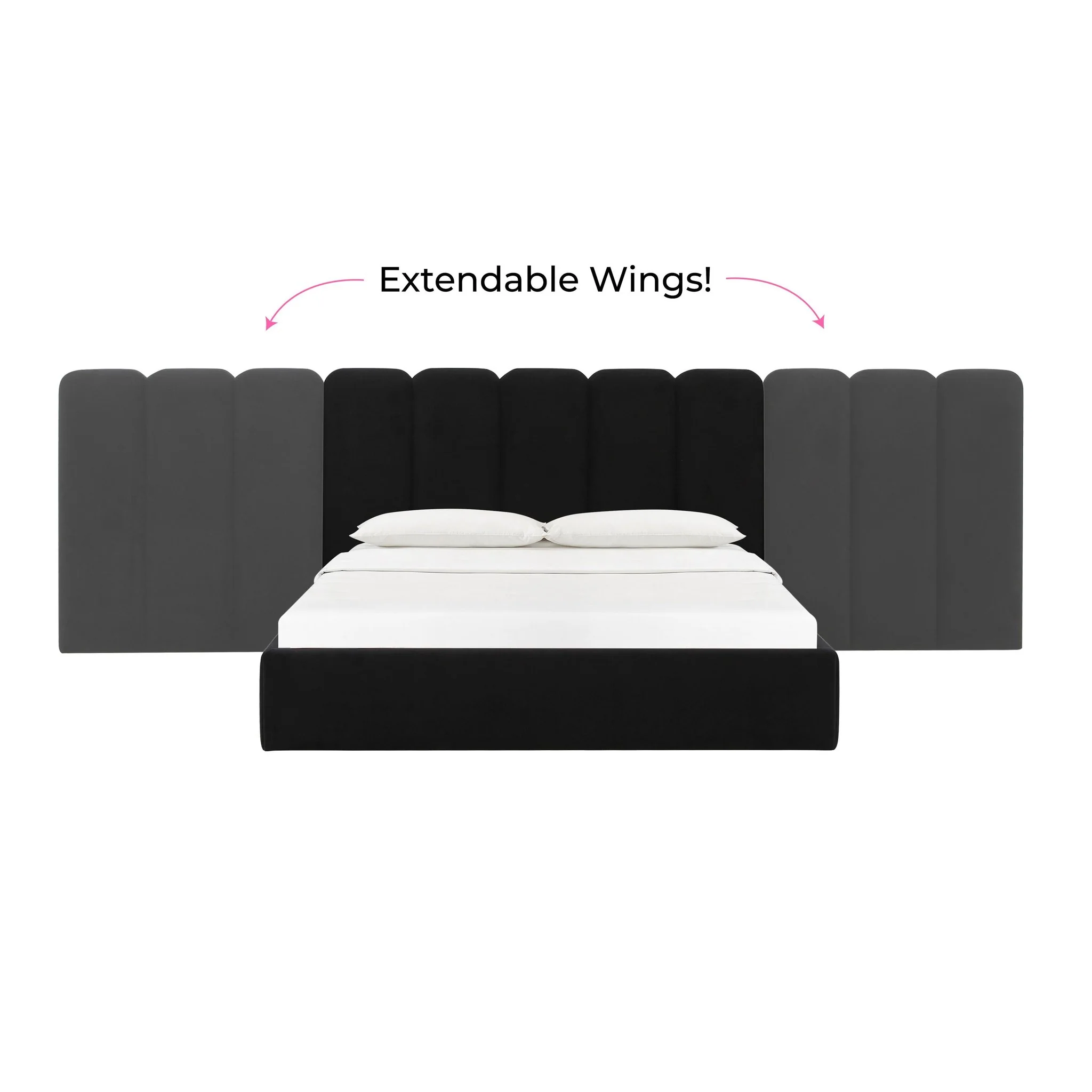 Palani Black Velvet Wings - Queen or King (Set of 2) - Image 4