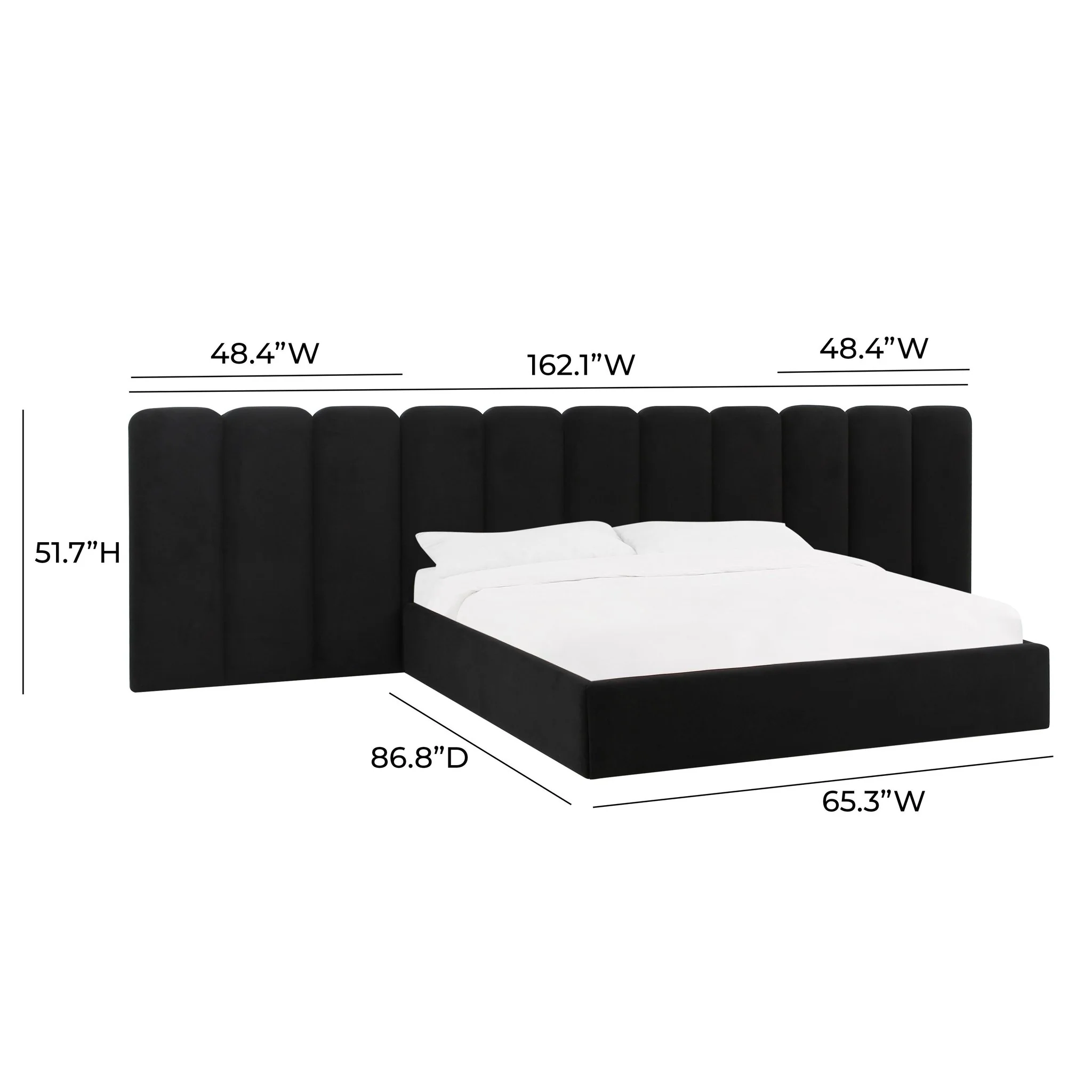 Palani Black Velvet Wings - Queen or King (Set of 2) - Image 6
