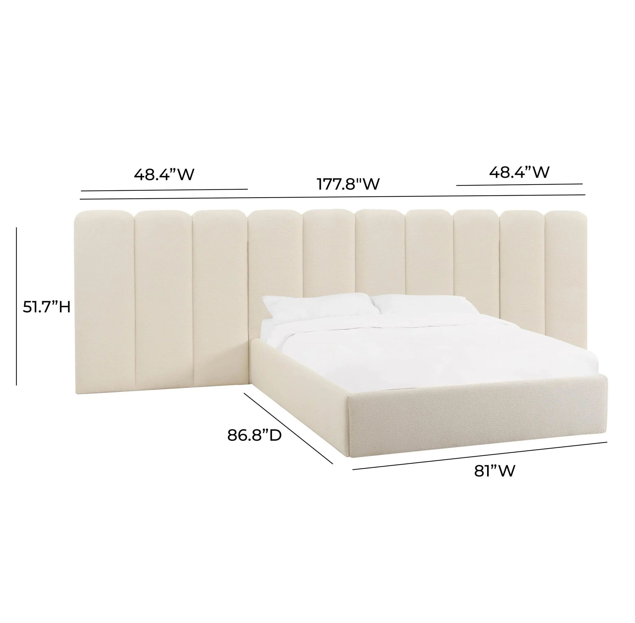 Palani Cream Boucle Wings - Queen or King (Set of 2) - Image 5