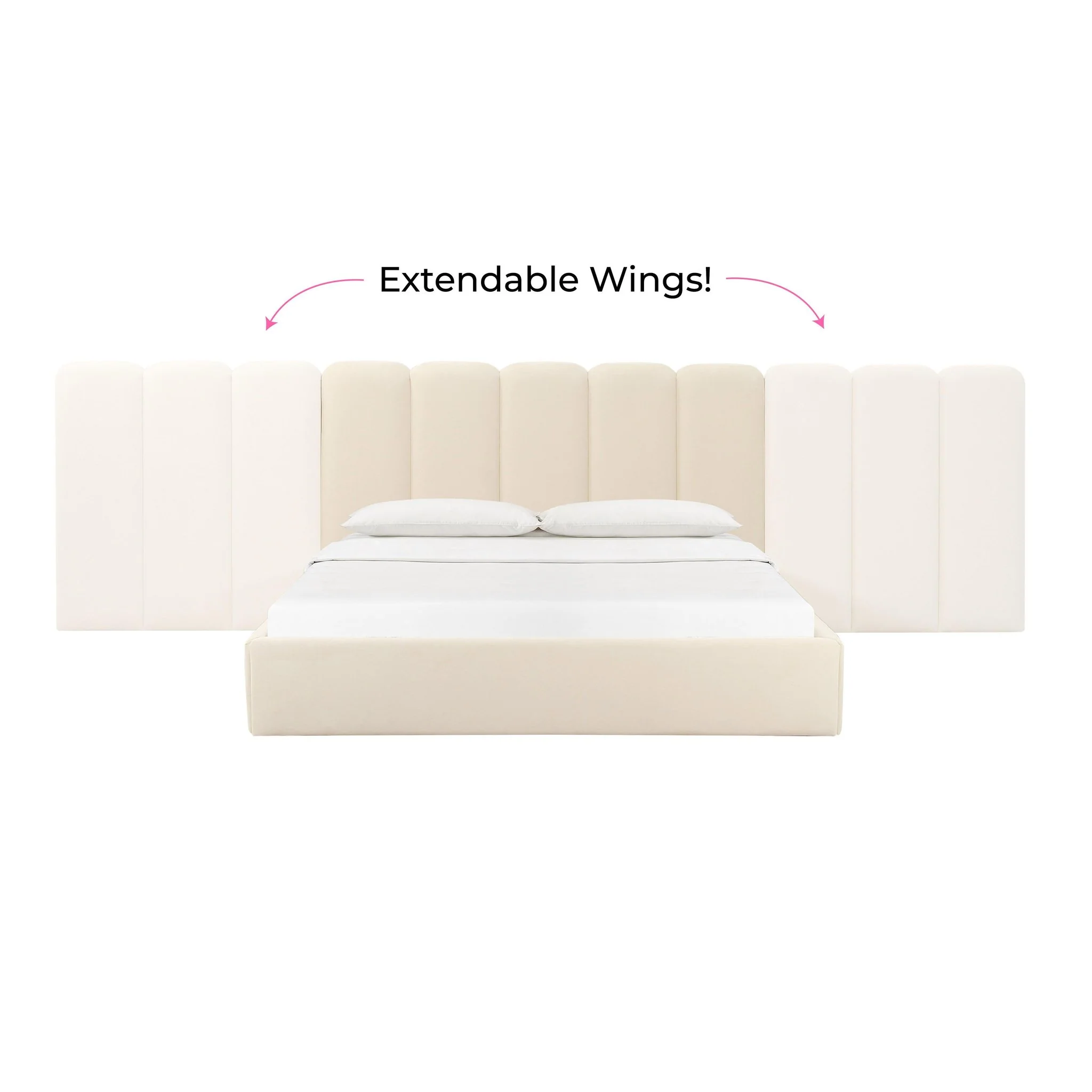 Palani Cream Velvet Wings - Queen or King (Set of 2) - Image 4