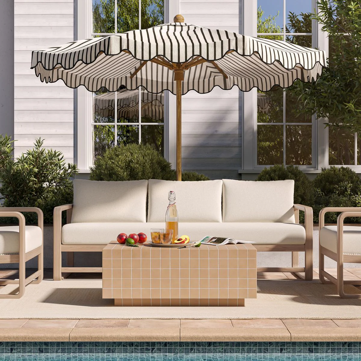 Palata Cream Outdoor Sofa - Image 2