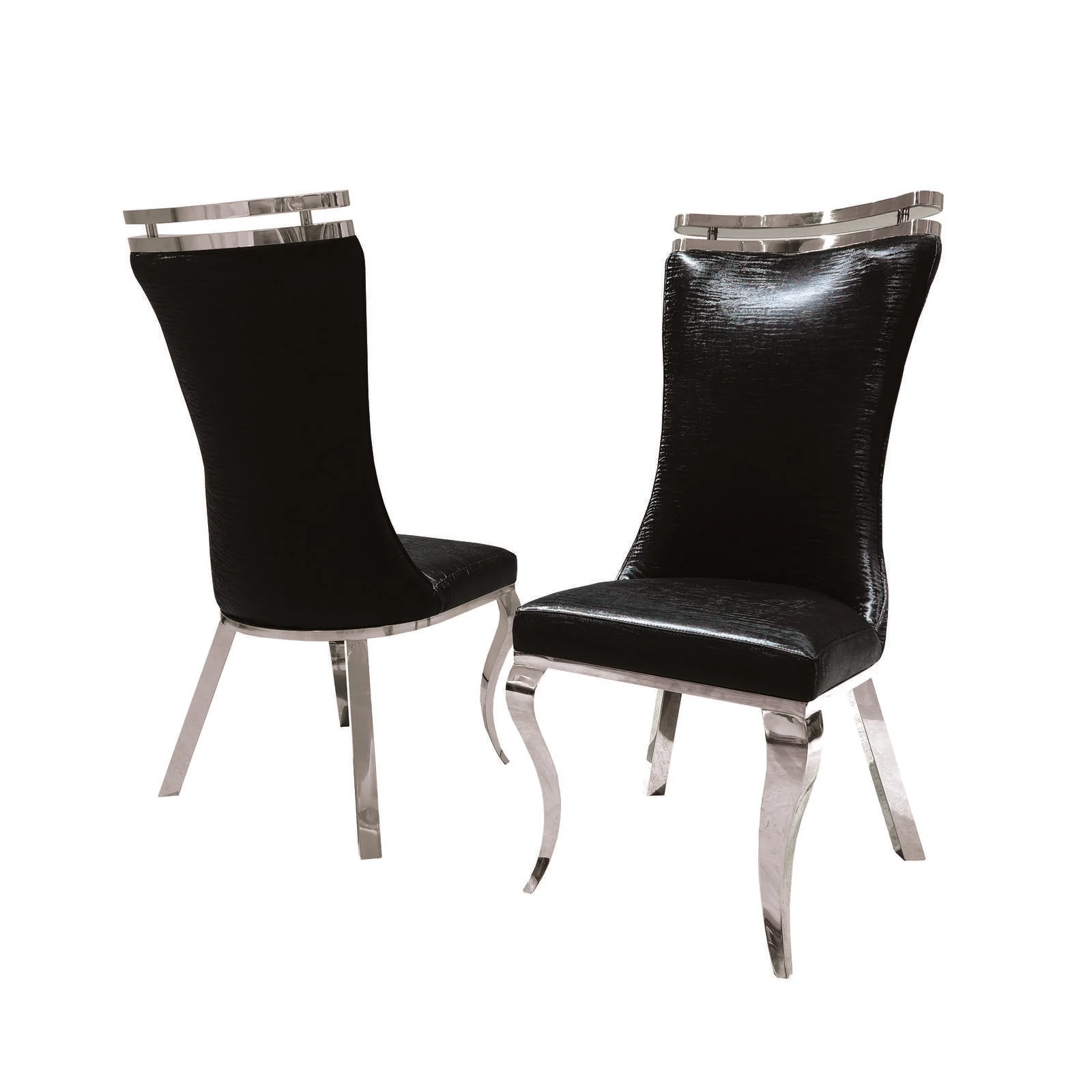 Palazzo Silver Chair (2/CTN), Black - Image 2