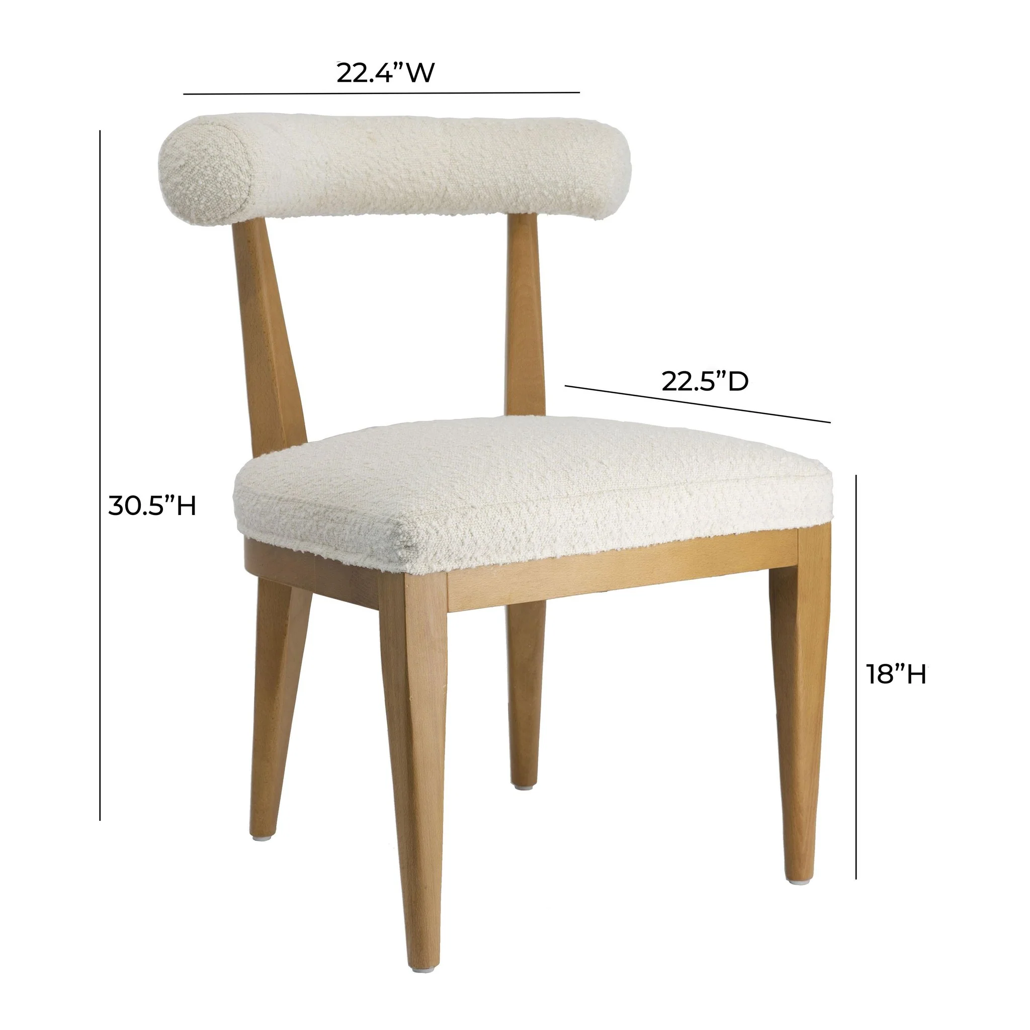 Palla Cream Performance Boucle Dining Chair - Image 6