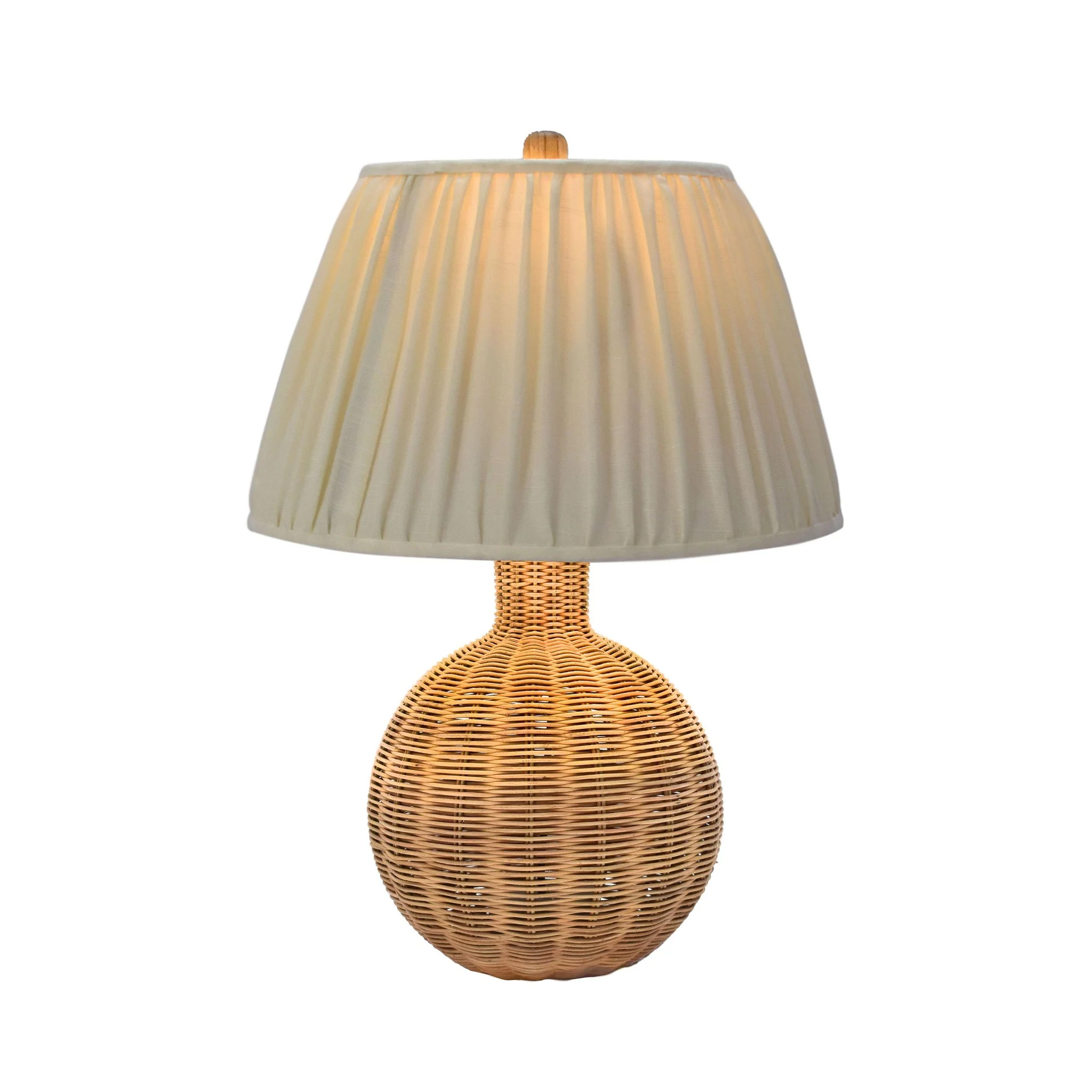 Pallora Cream & Natural Rattan Table Lamp - Image 4