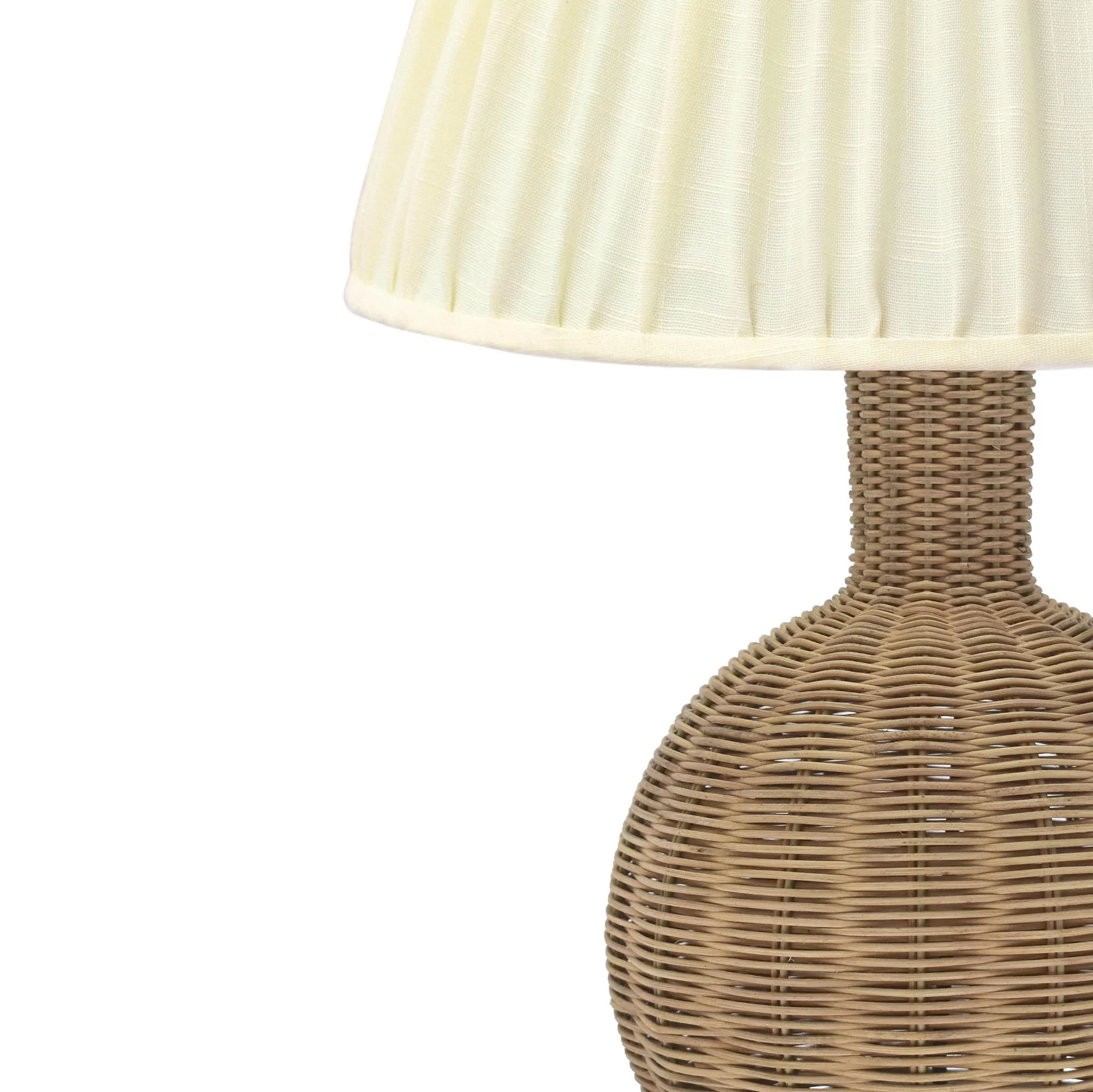 Pallora Cream & Natural Rattan Table Lamp - Image 5