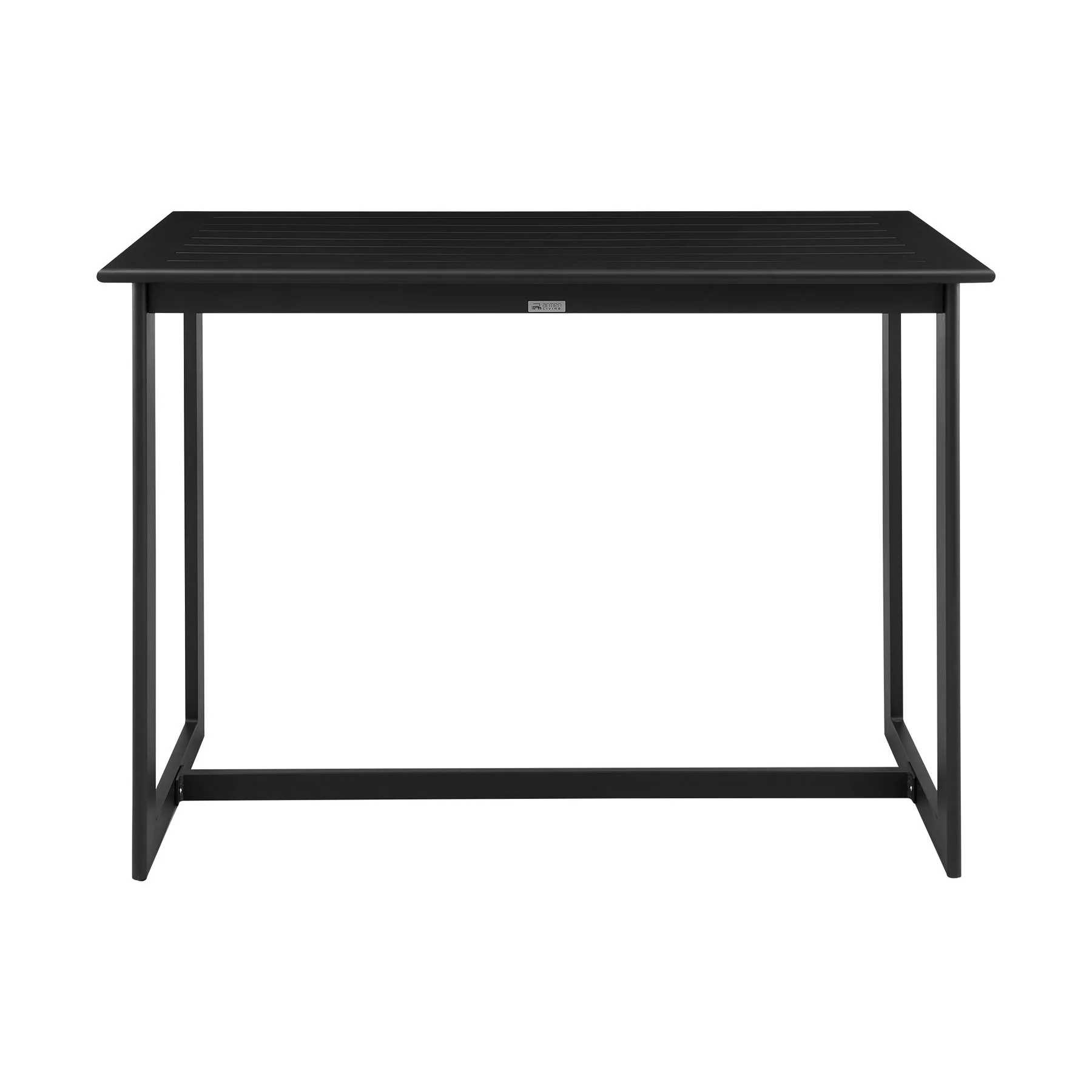 Palma Outdoor Patio 5-Piece Bar Table Set in Aluminum with Gray Cushions - Image 4