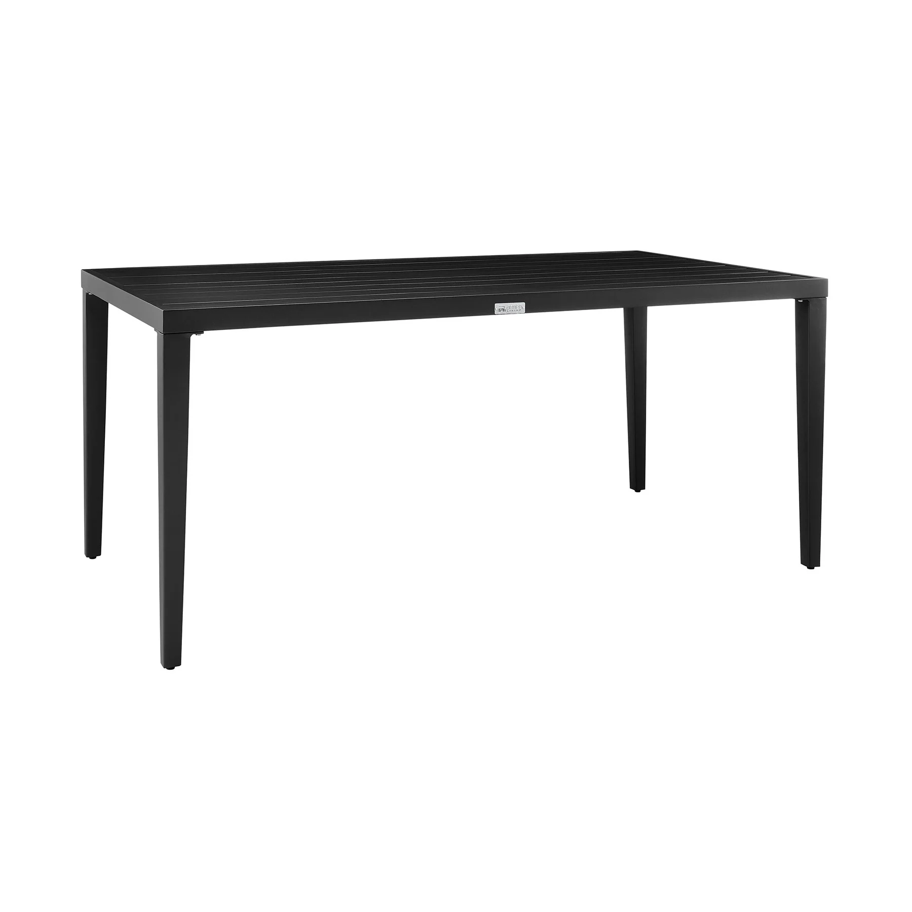 Palma Outdoor Patio 5-Piece Dining Table Set in Aluminum and Wicker with Gray Cushions - Image 5