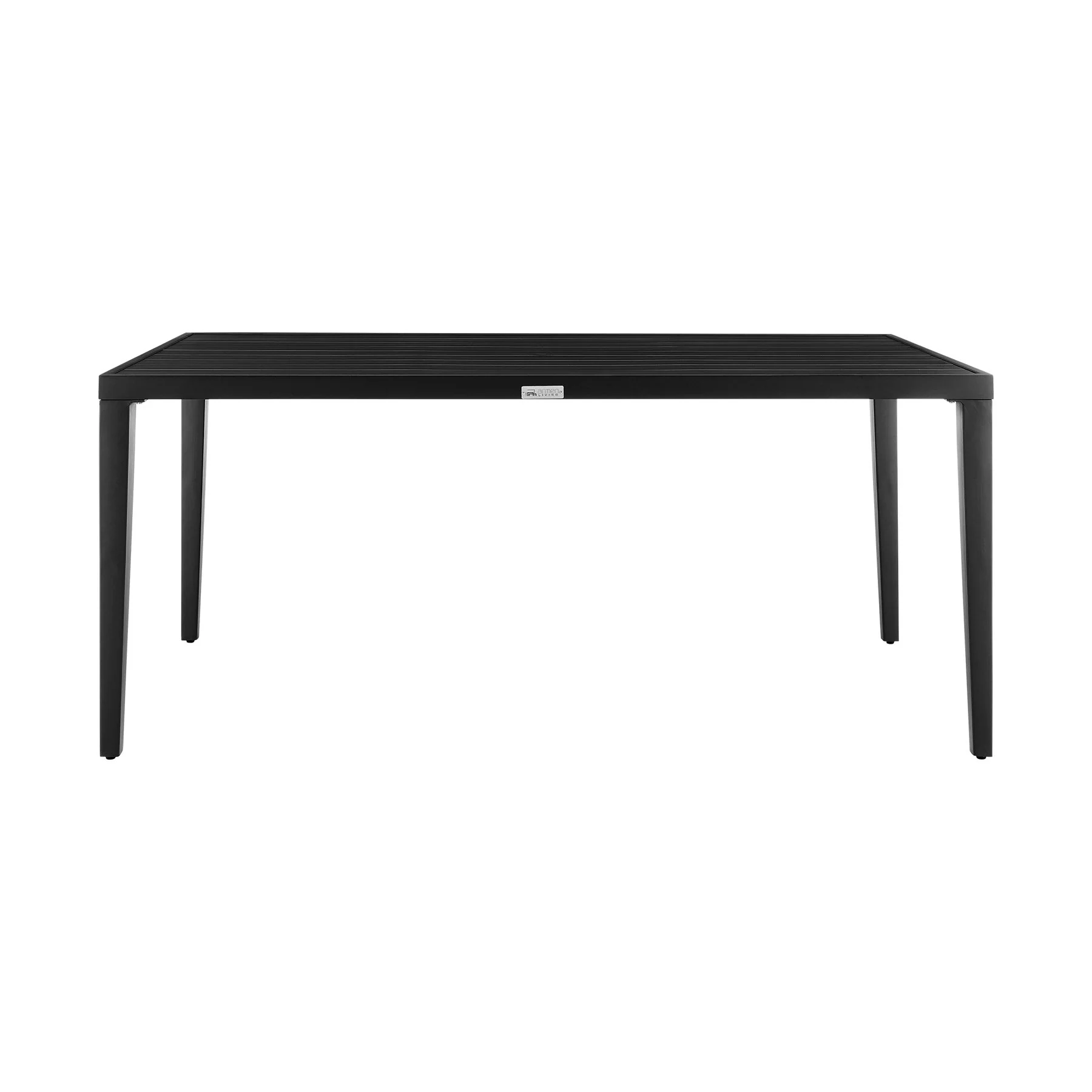 Palma Outdoor Patio 7-Piece Dining Table Set in Aluminum and Wicker with Gray Cushions - Image 4