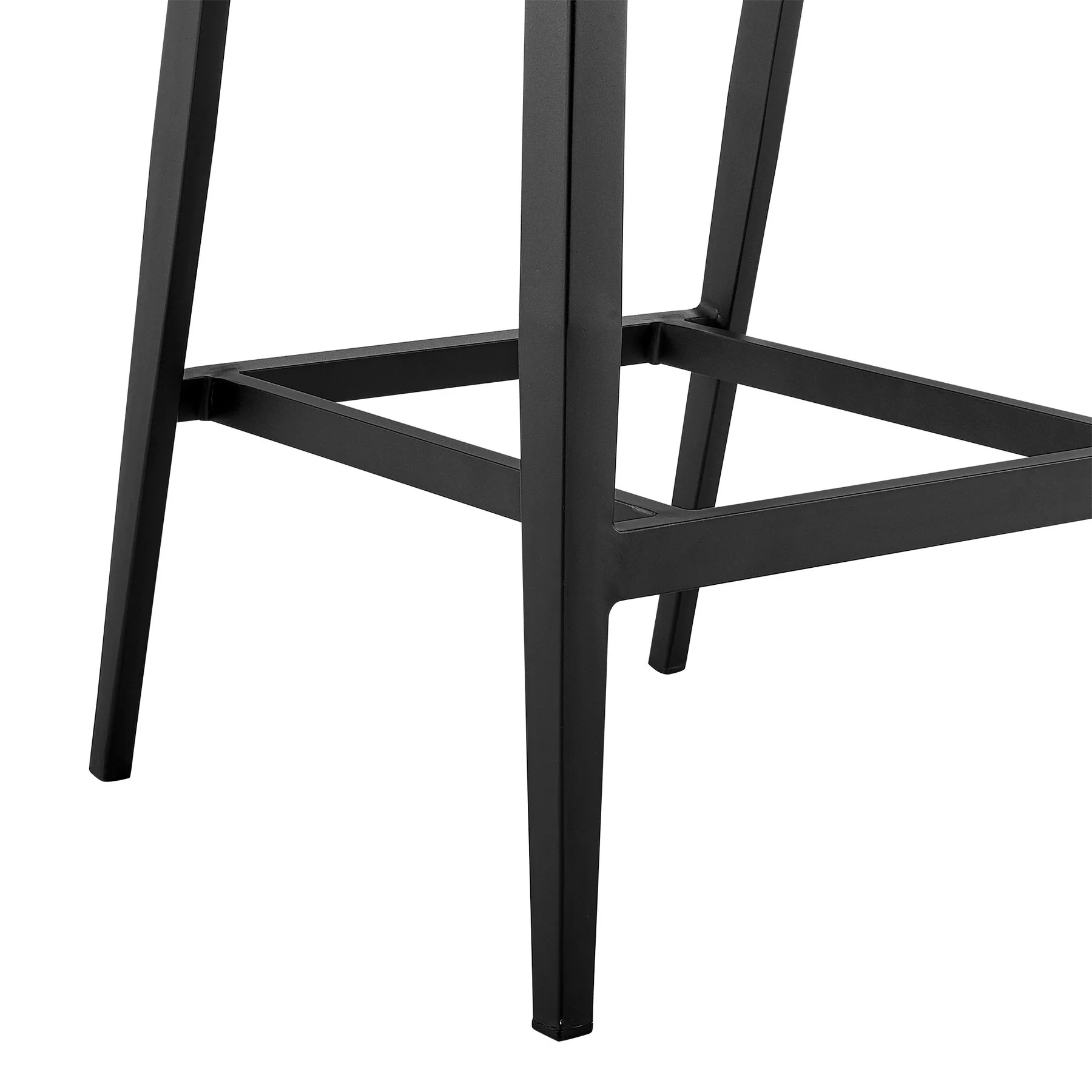 Palma Outdoor Patio Bar Stool in Aluminum and Wicker with Gray Cushions - Image 7