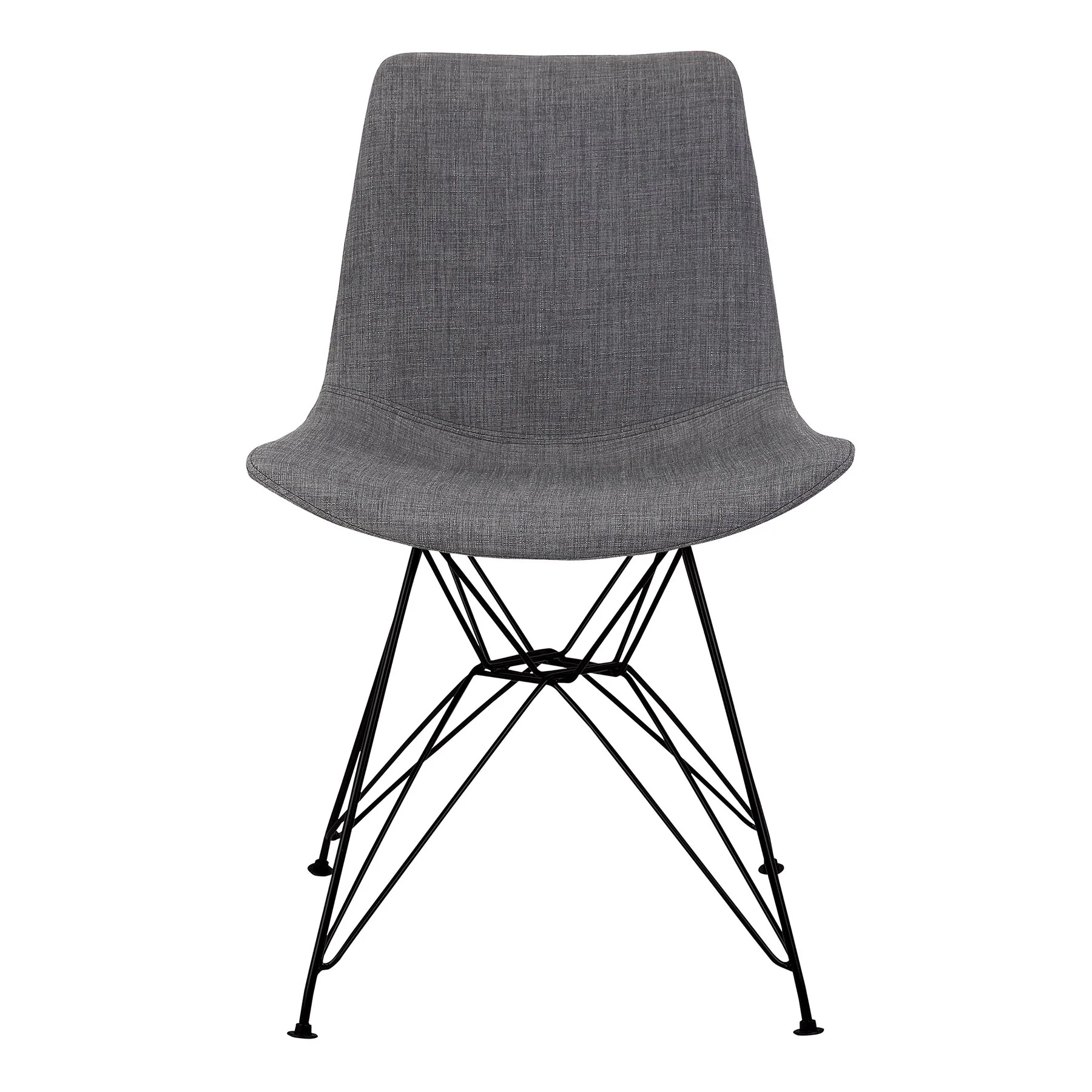 Palmetto Contemporary Dining Chair in Charcoal Fabric with Black Metal Legs - Image 2