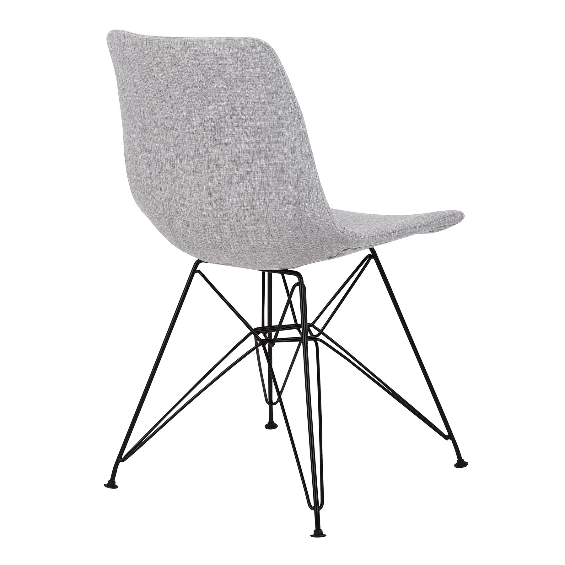 Palmetto Contemporary Dining Chair in Gray Fabric with Black Metal Legs - Image 3
