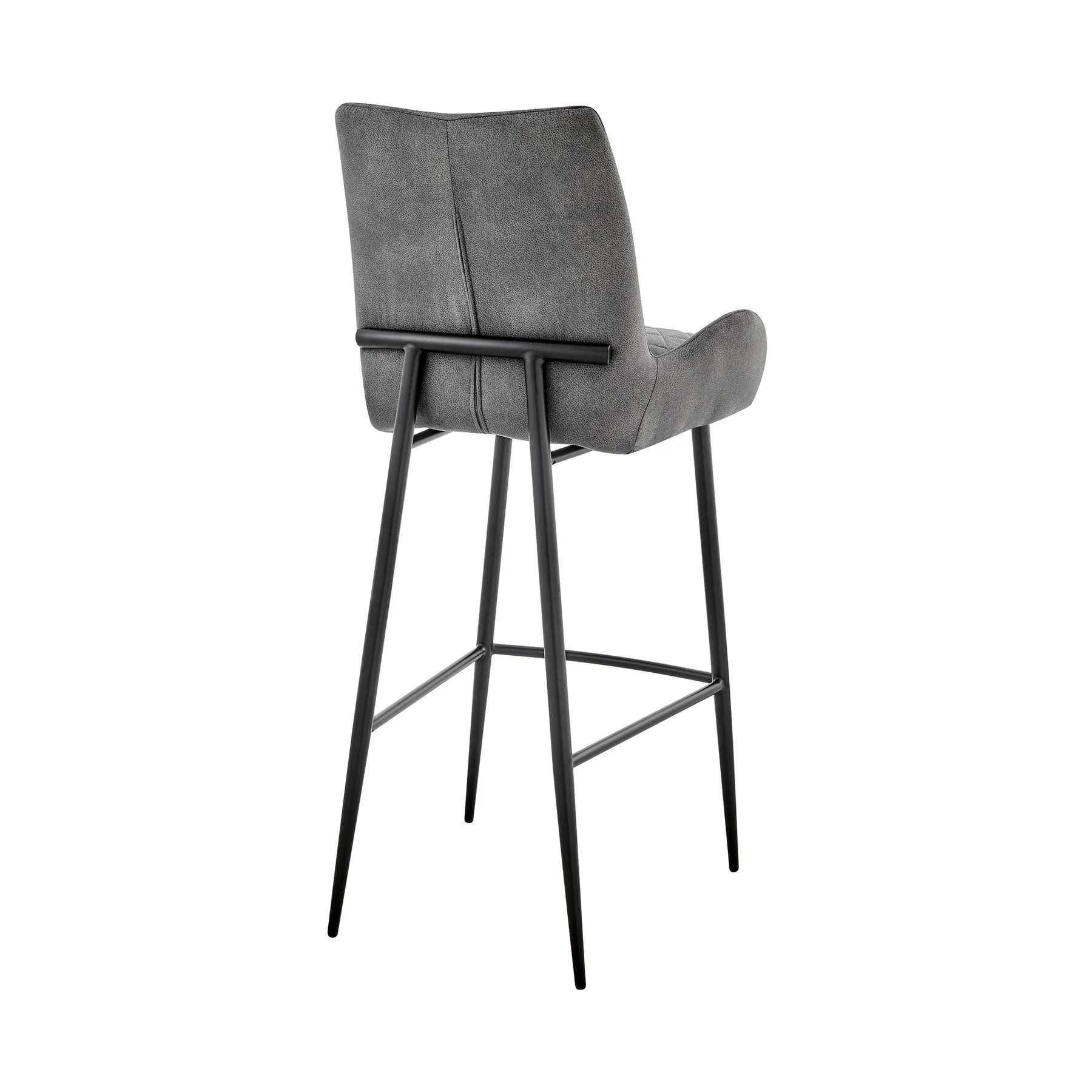Panama 26" Counter Height Bar Stool in Charcoal Fabric and Black Finish - Image 4
