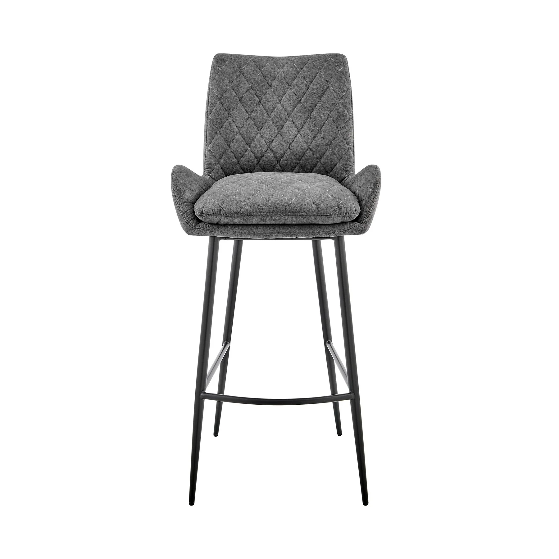 Panama 30" Bar Height Bar Stool in Charcoal Fabric and Black Finish - Image 2