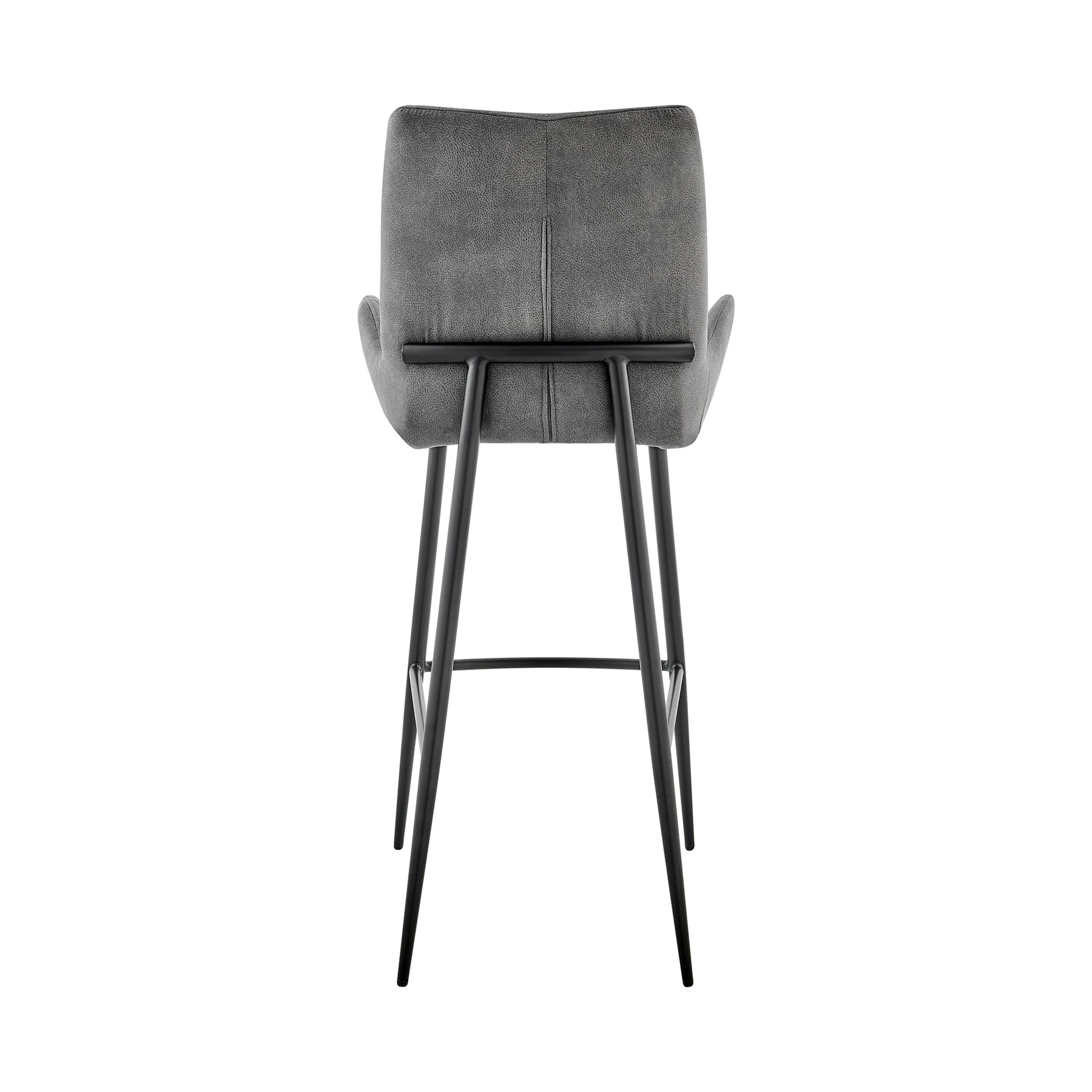 Panama 30" Bar Height Bar Stool in Charcoal Fabric and Black Finish - Image 5