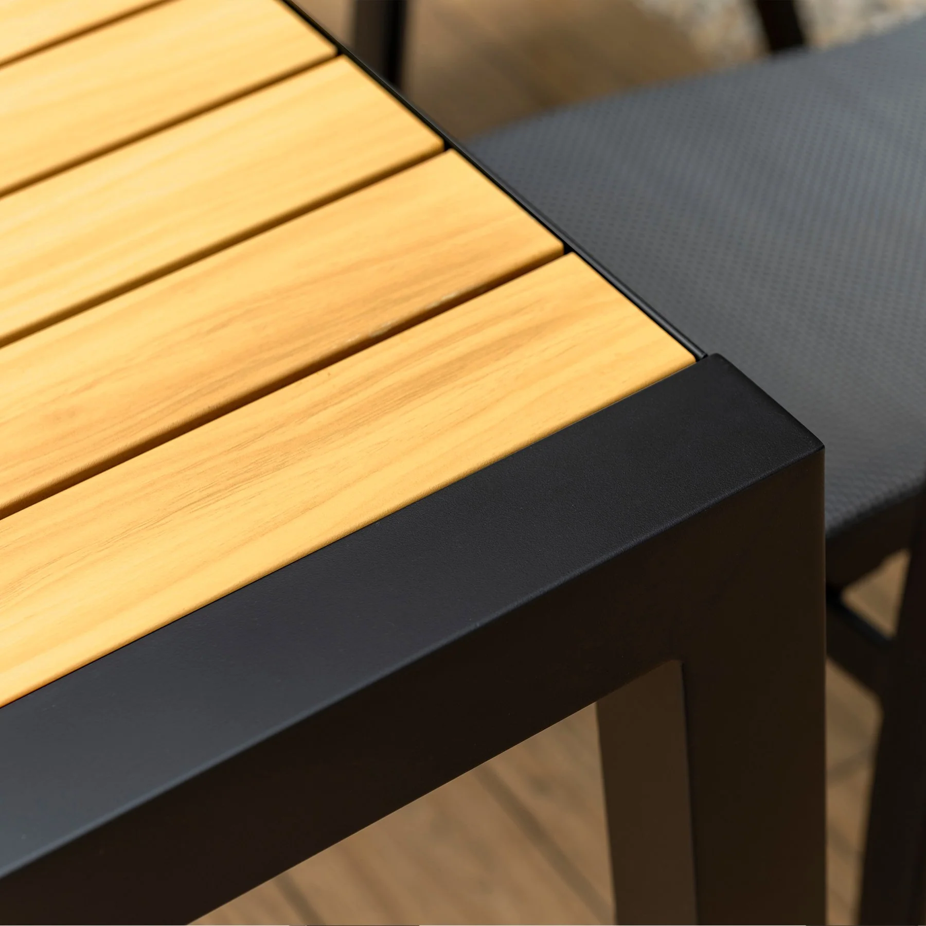 Panama Outdoor 5 Piece Black Aluminum Dining Set - Image 7