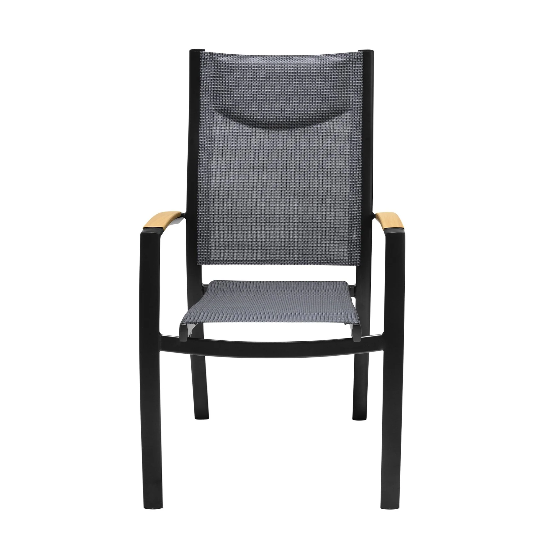 Panama Outdoor Black Aluminum Stacking Dining Chair - Set of 2 - Image 3