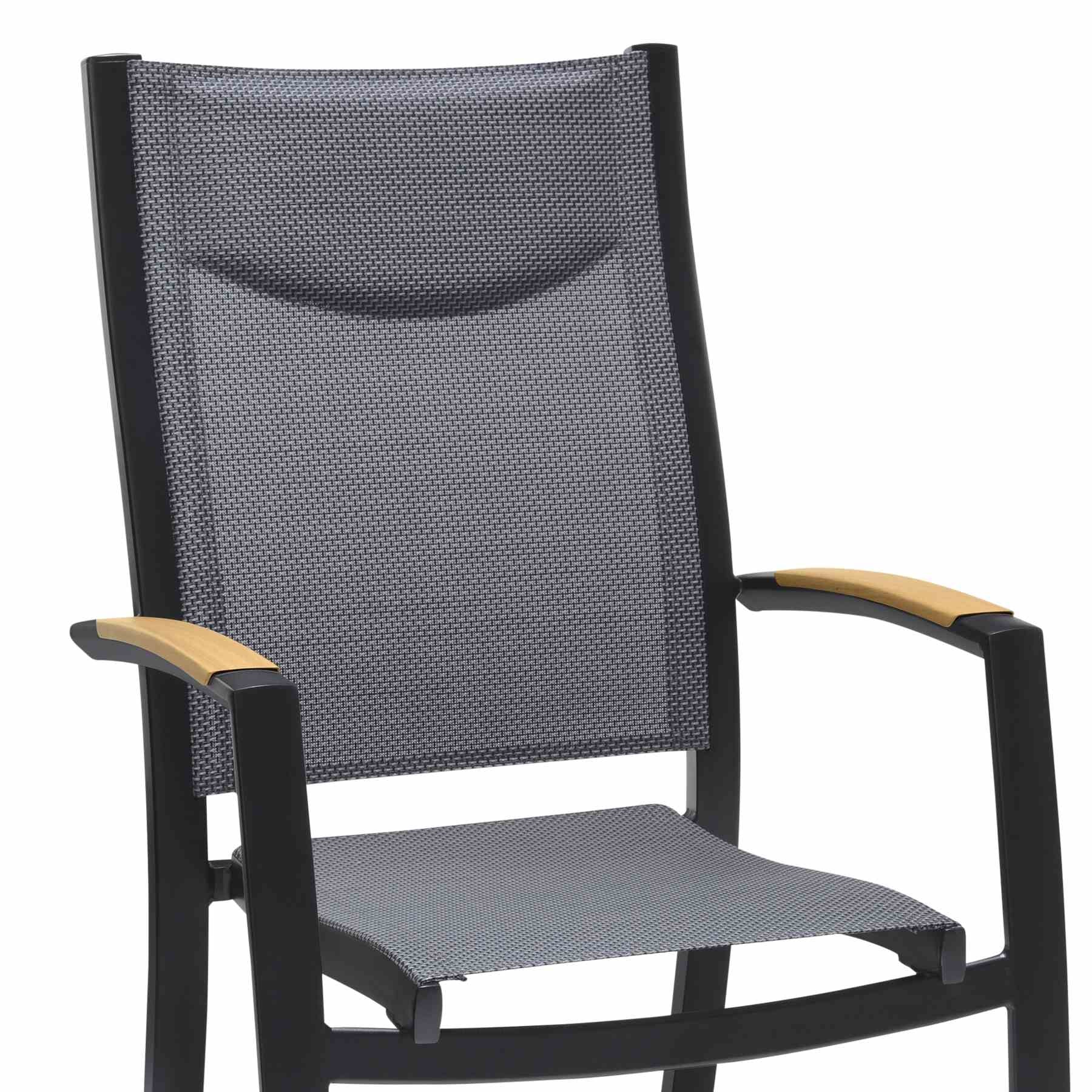 Panama Outdoor Black Aluminum Stacking Dining Chair - Set of 2 - Image 6