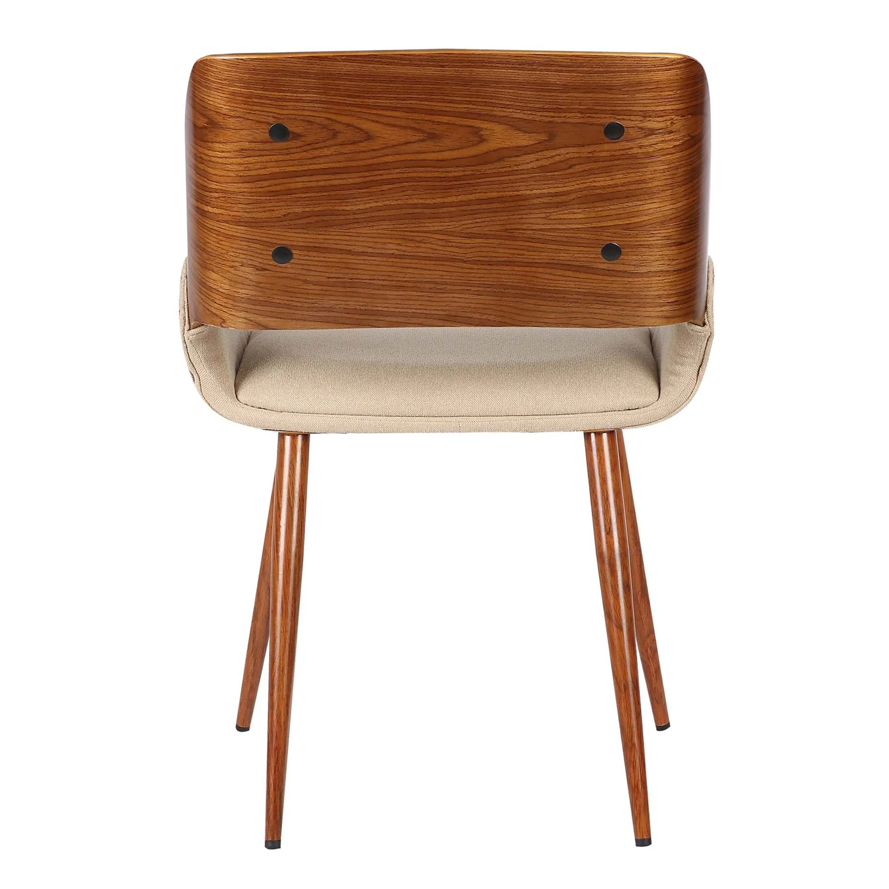 Panda Mid-Century Dining Chair in Walnut Finish and Brown Fabric - Image 4