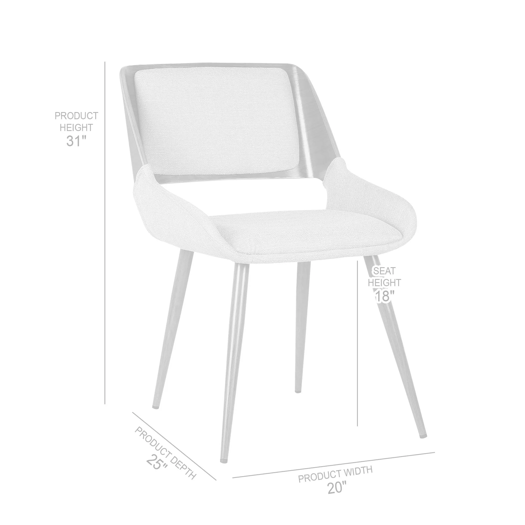 Panda Mid-Century Dining Chair Walnut Finish and Gray Fabric - Image 8