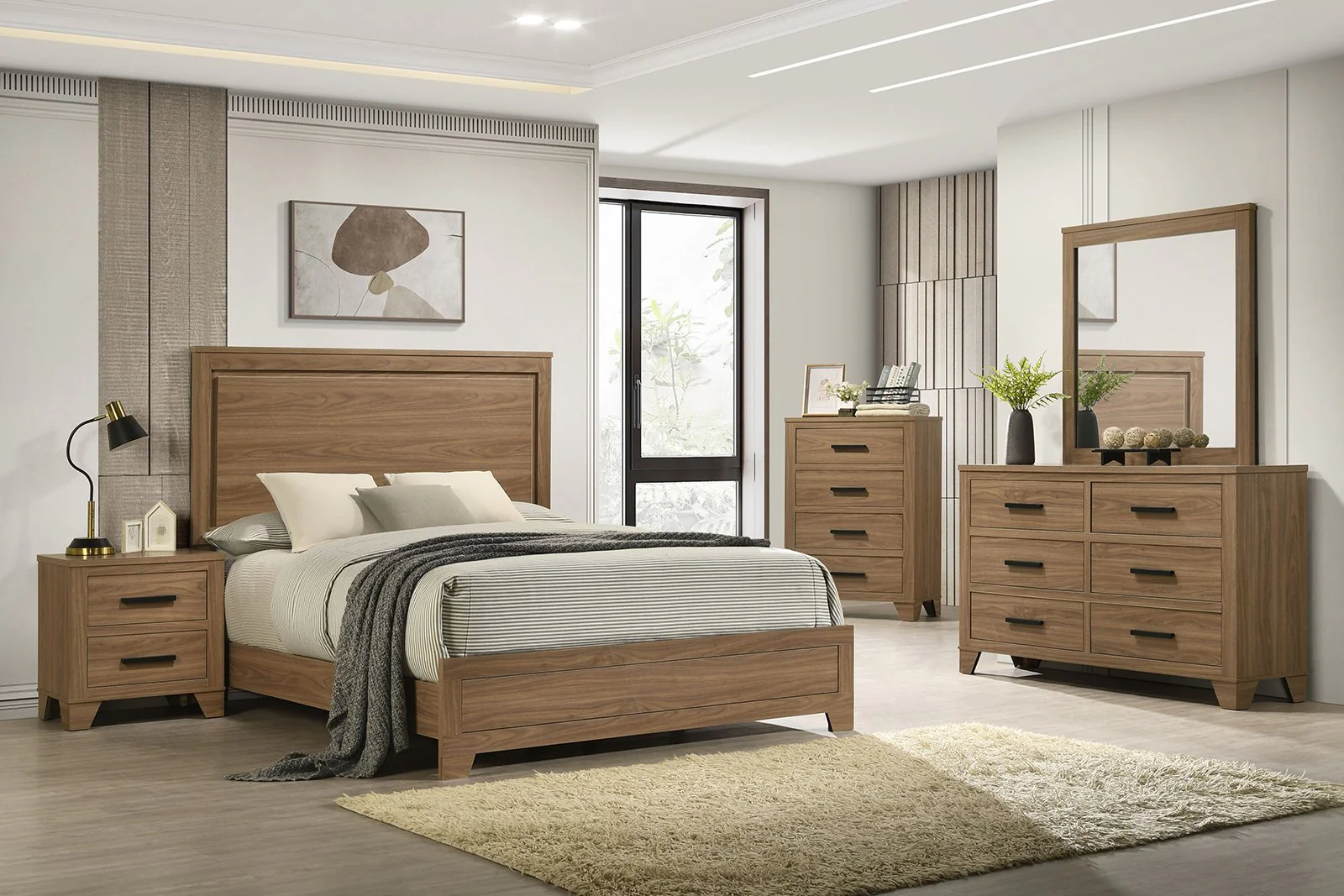 Panelli 5 Pc. Queen Bedroom Set W/ Chest - Image 2