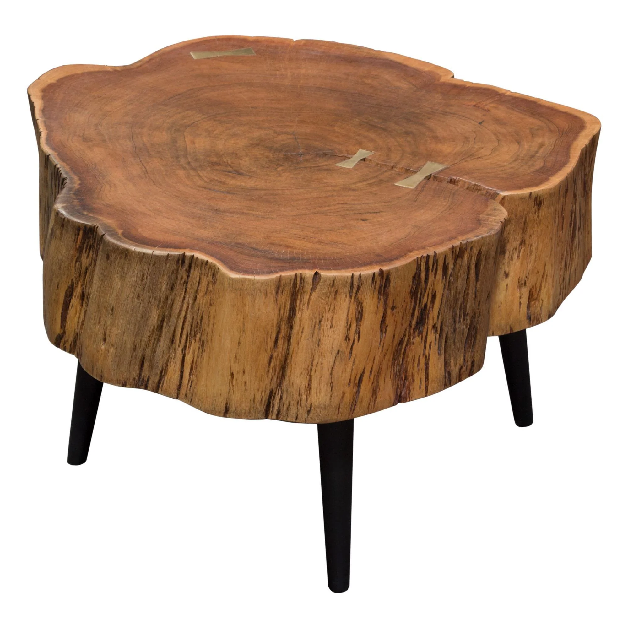 Panorama Natural Acacia One of a Kind Cocktail Table w/ Live Edge & Black Iron Legs by Diamond Sofa - Image 2