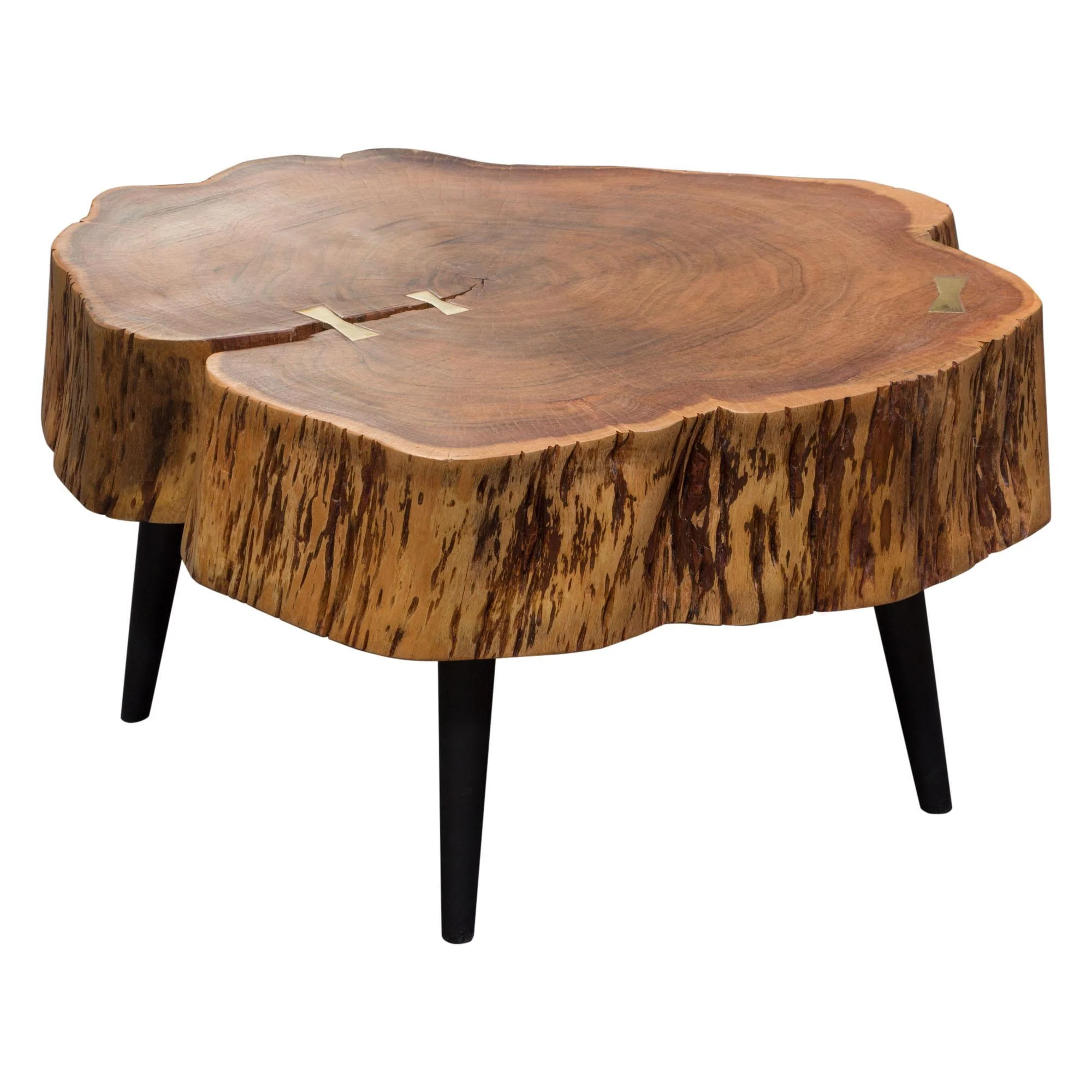Panorama Natural Acacia One of a Kind Cocktail Table w/ Live Edge & Black Iron Legs by Diamond Sofa - Image 4