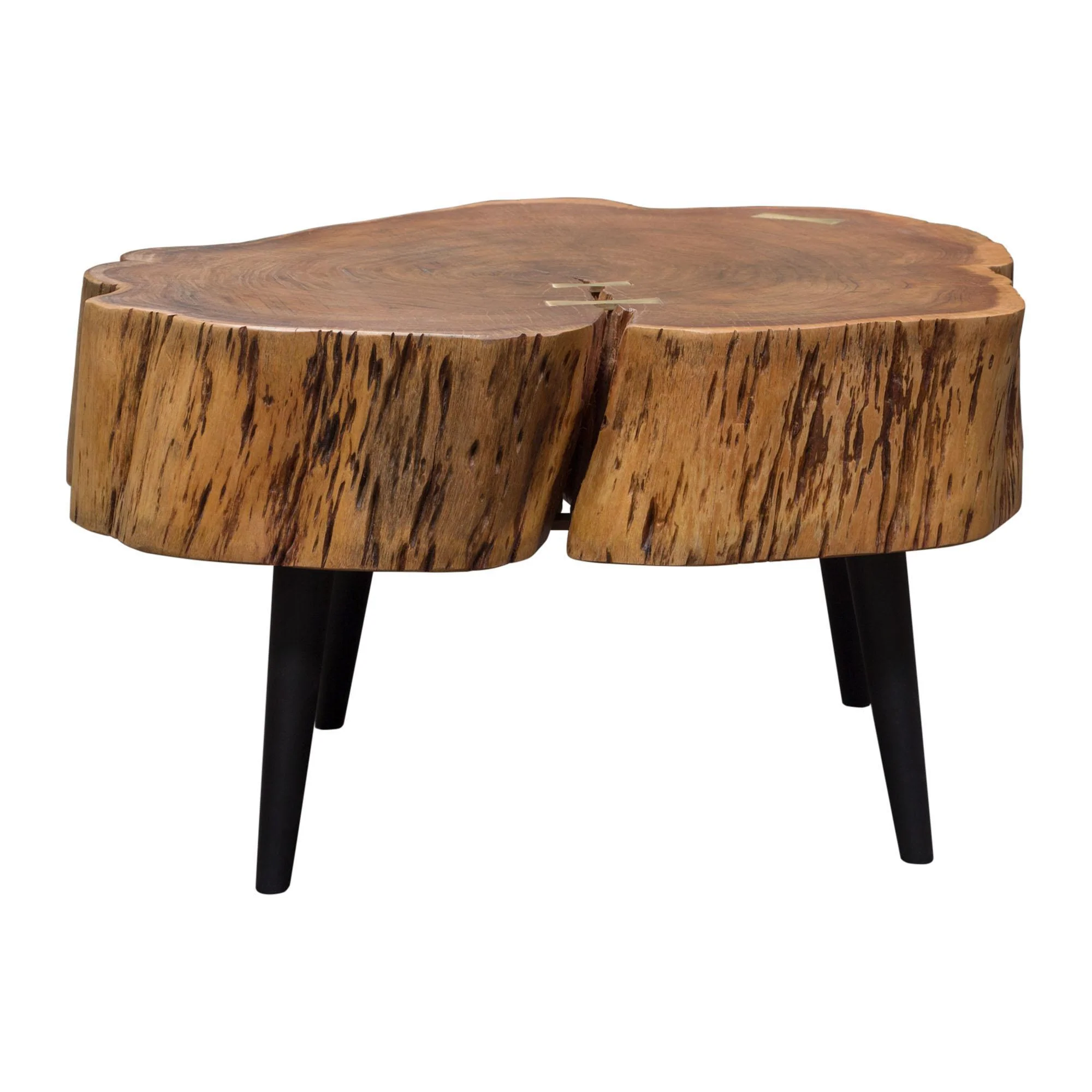 Panorama Natural Acacia One of a Kind Cocktail Table w/ Live Edge & Black Iron Legs by Diamond Sofa - Image 5