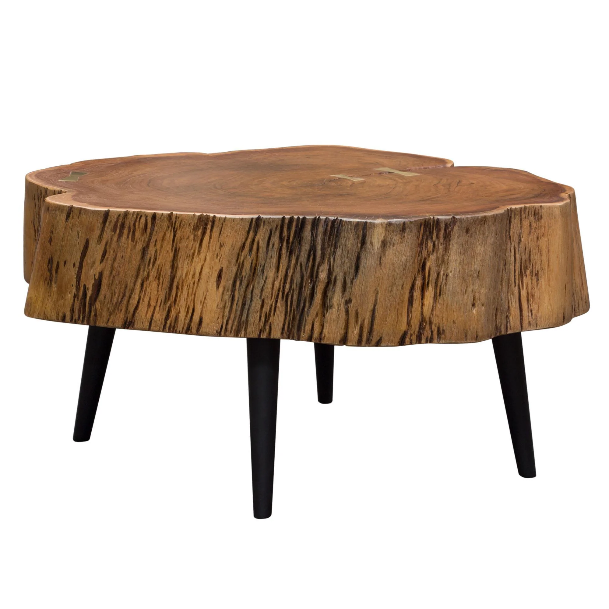 Panorama Natural Acacia One of a Kind Cocktail Table w/ Live Edge & Black Iron Legs by Diamond Sofa - Image 7
