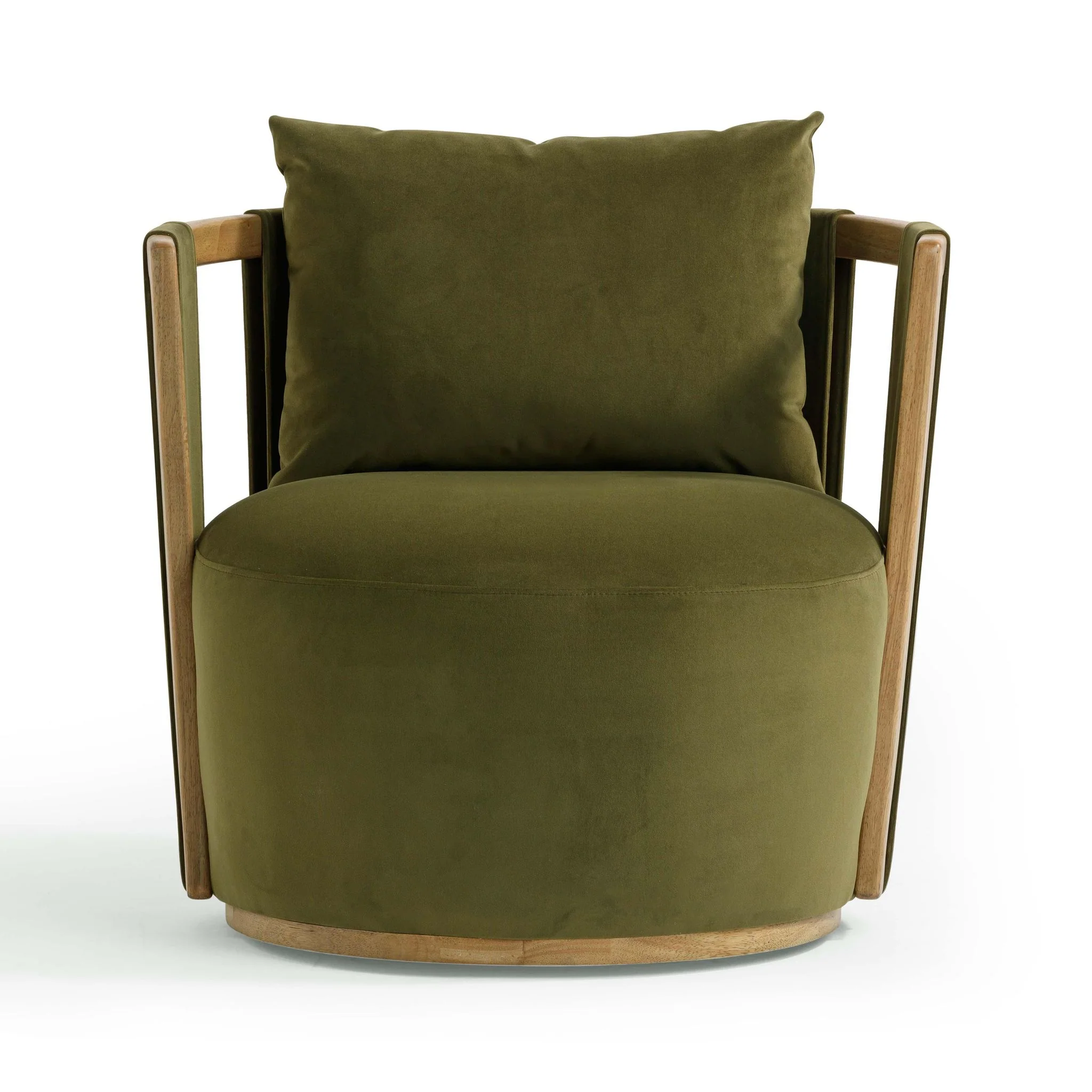 Paolo Green Upcycled Velvet Swivel Chair - Image 4