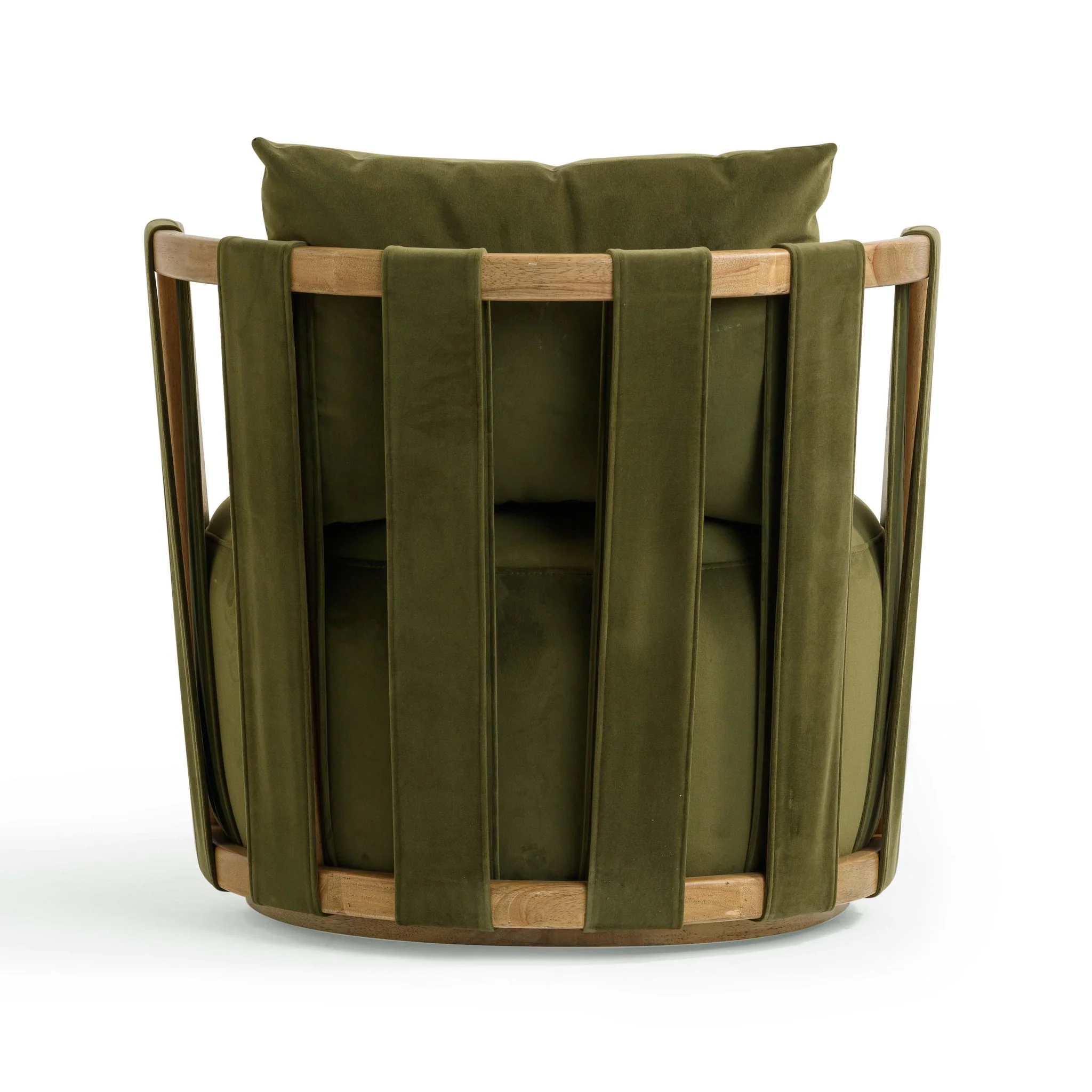 Paolo Green Upcycled Velvet Swivel Chair - Image 5